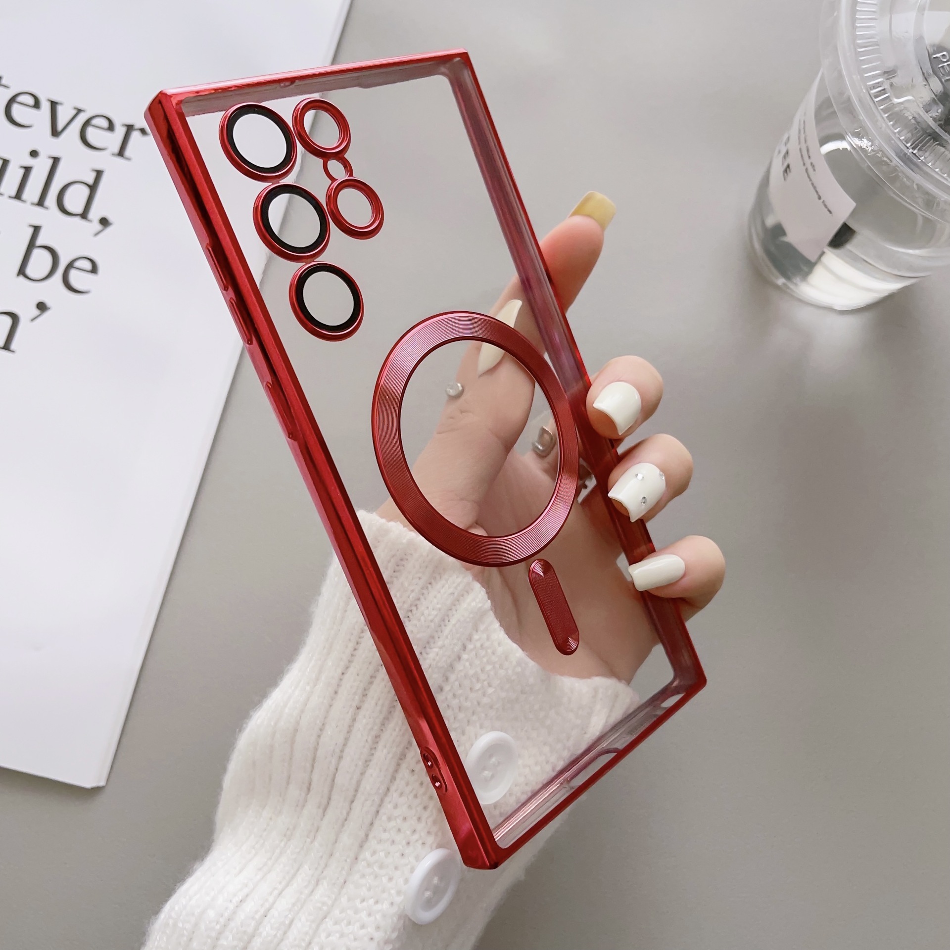 Compatible with Samsung S26 Ultra phone case A57 wireless charging S25 Plus magnetic S24U electroplated TPU soft case A36