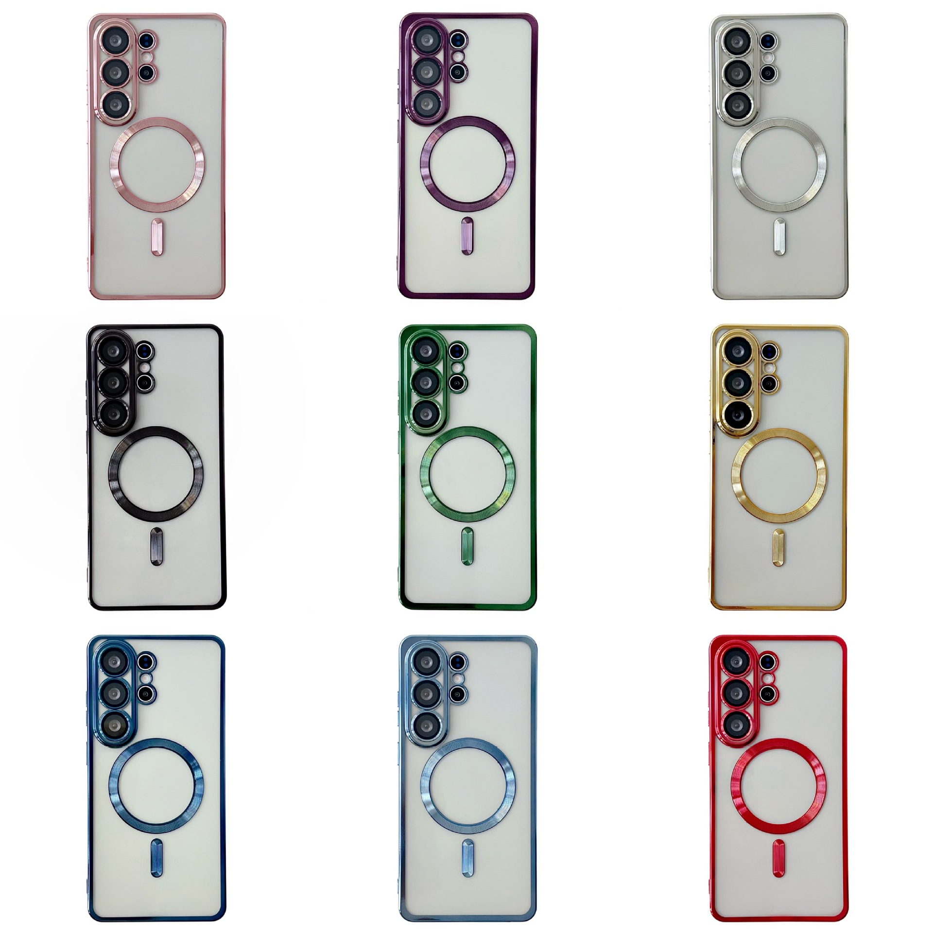 Compatible with Samsung S26 Ultra phone case A57 wireless charging S25 Plus magnetic S24U electroplated TPU soft case A36