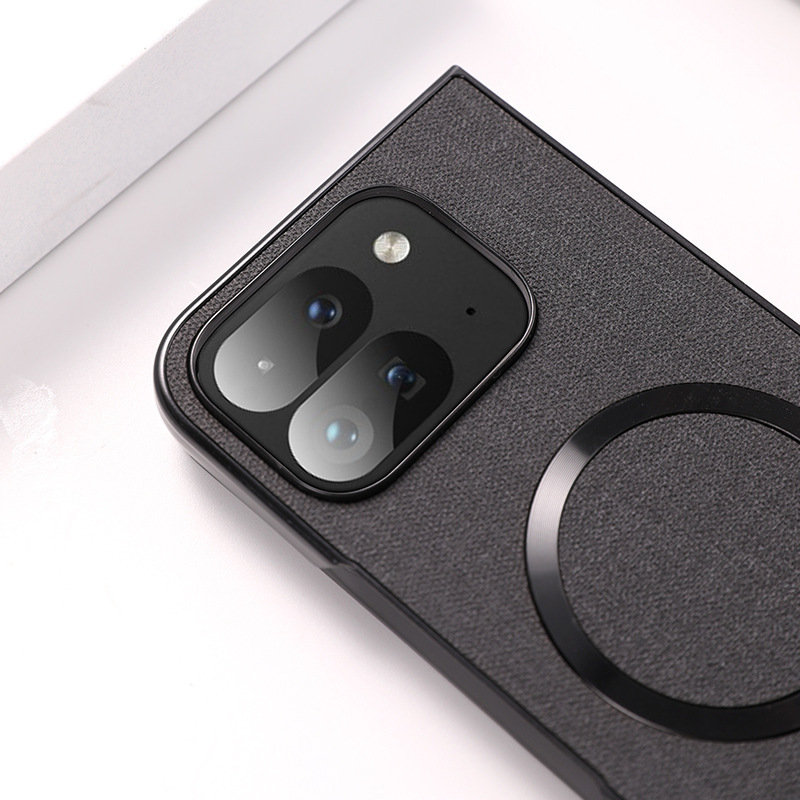 Compatible with Google Pixel 10 Pro Fold phone case, 9Fold wireless charging magnetic fabric texture folding screen protective case