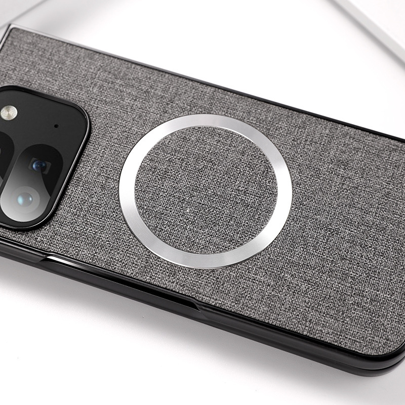 Compatible with Google Pixel 10 Pro Fold phone case, 9Fold wireless charging magnetic fabric texture folding screen protective case