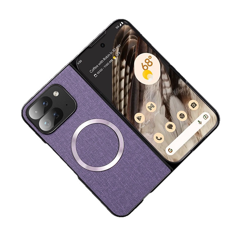 Compatible with Google Pixel 10 Pro Fold phone case, 9Fold wireless charging magnetic fabric texture folding screen protective case