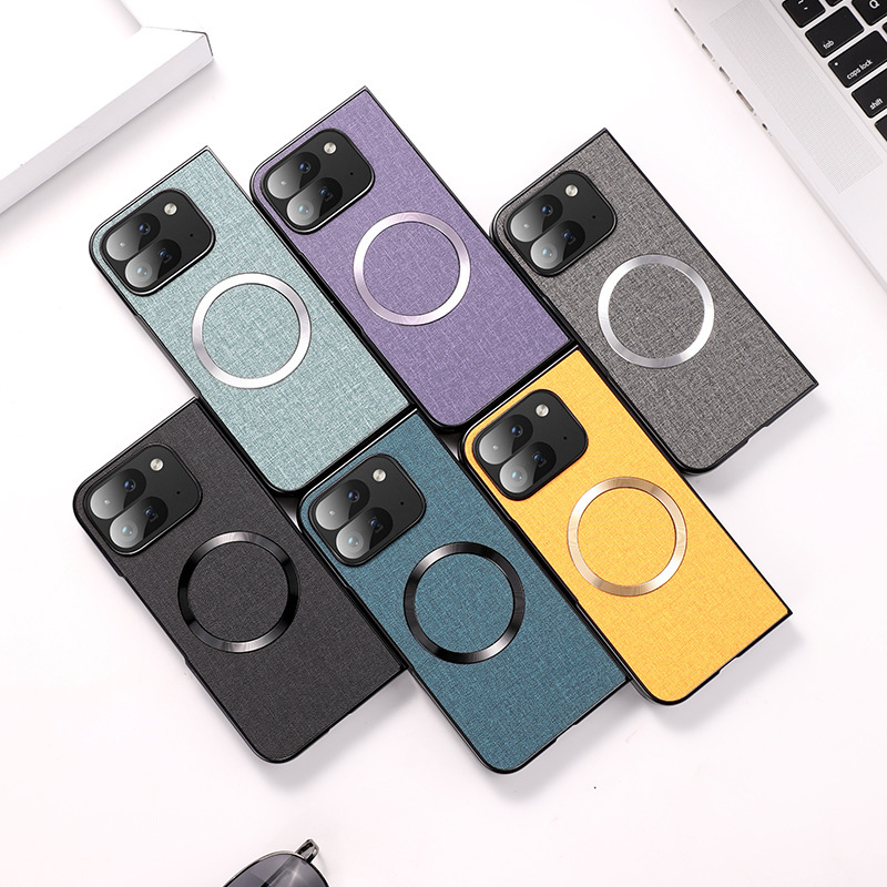 Compatible with Google Pixel 10 Pro Fold phone case, 9Fold wireless charging magnetic fabric texture folding screen protective case