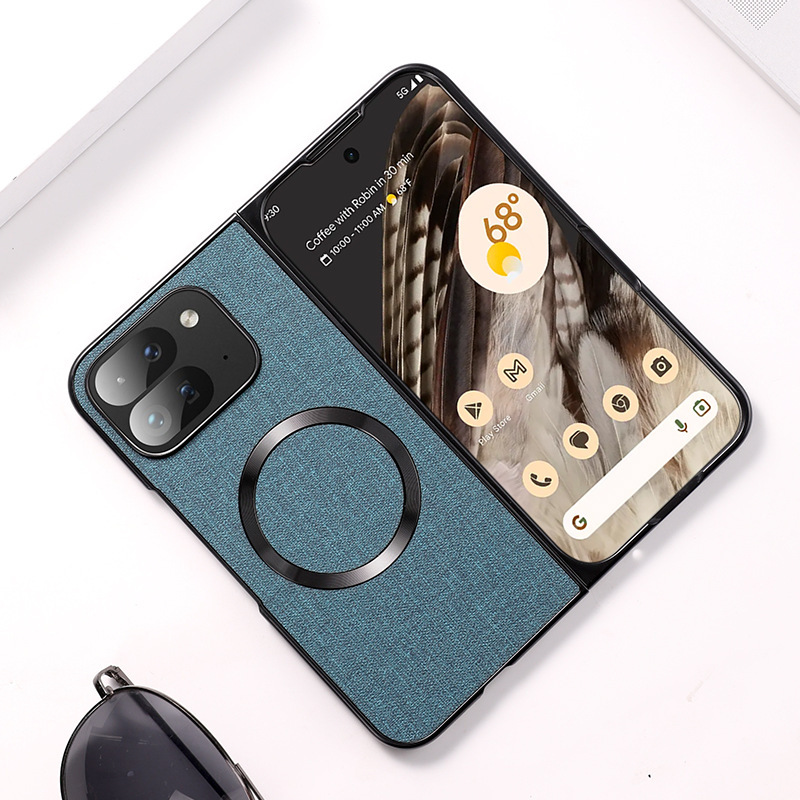 Compatible with Google Pixel 10 Pro Fold phone case, 9Fold wireless charging magnetic fabric texture folding screen protective case