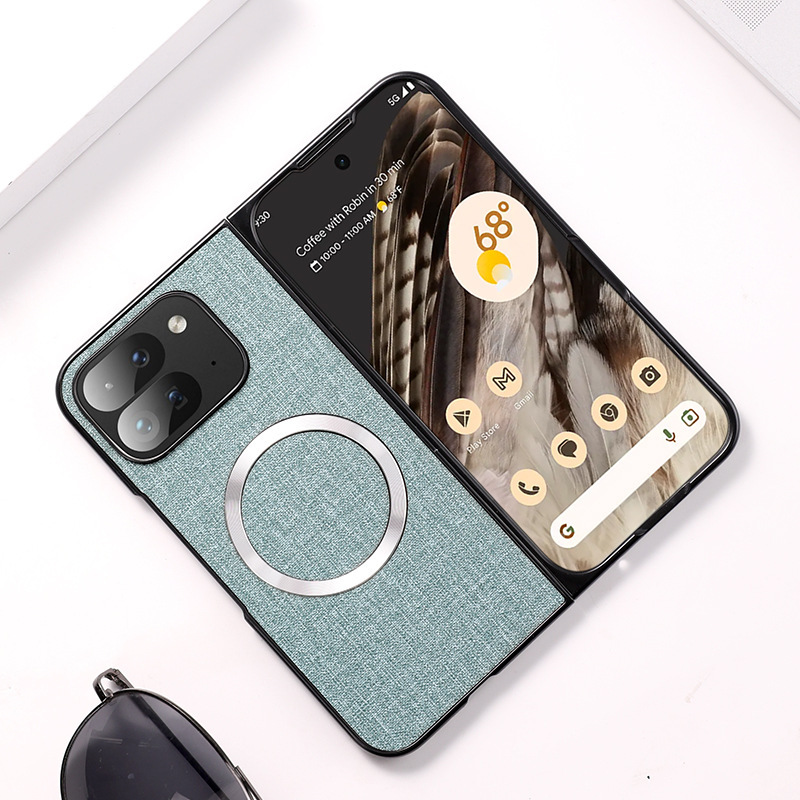 Compatible with Google Pixel 10 Pro Fold phone case, 9Fold wireless charging magnetic fabric texture folding screen protective case