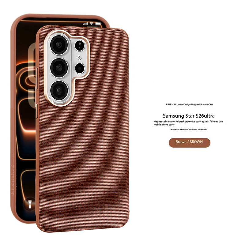 Compatible with Samsung S26 Ultra phone case, S25U wireless charging magnetic electroplated frame, S24U full-coverage shockproof leather case
