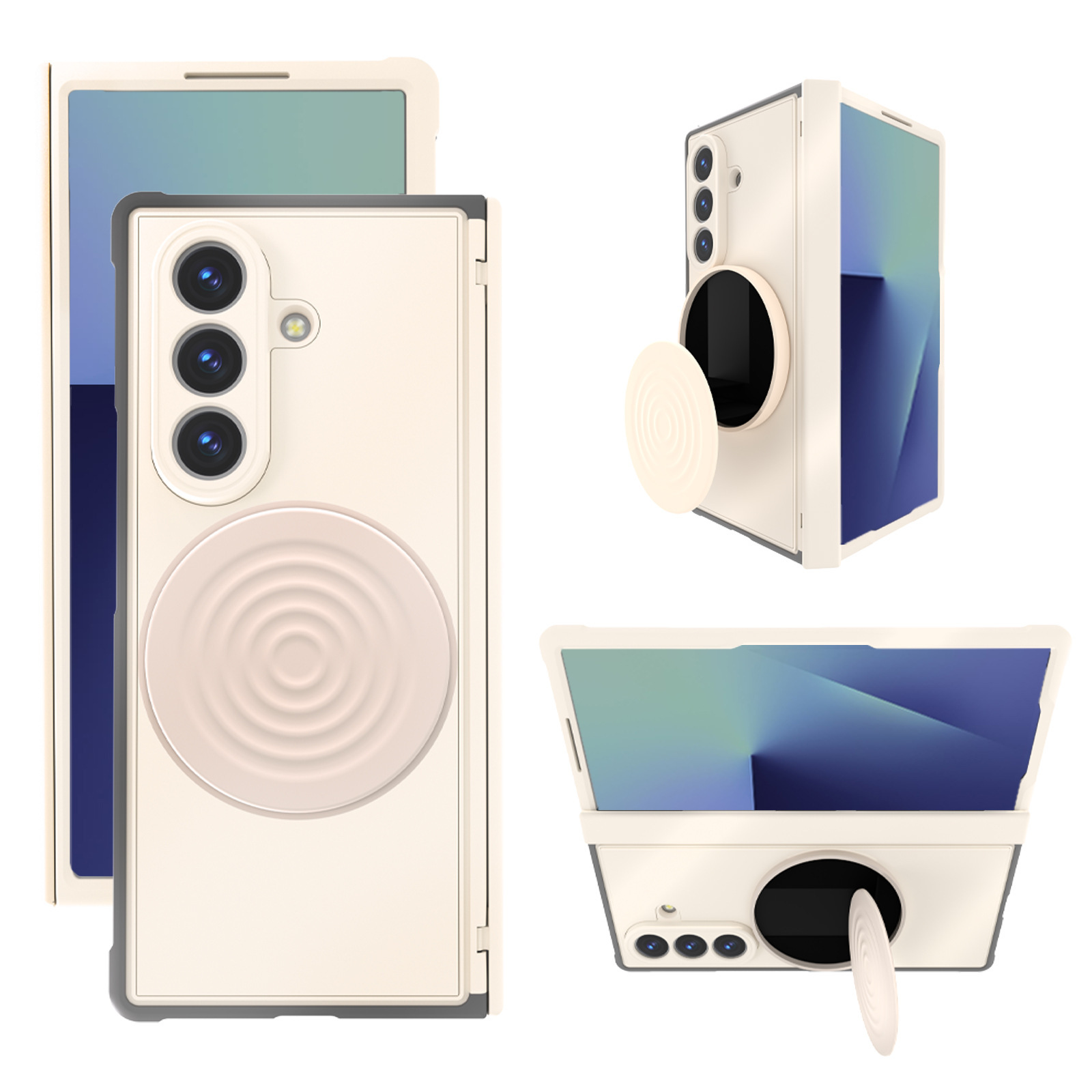 Compatible with Samsung Z Fold8/7 phone case, wireless charging, magnetic ring stand, drop protection case, Amazon.