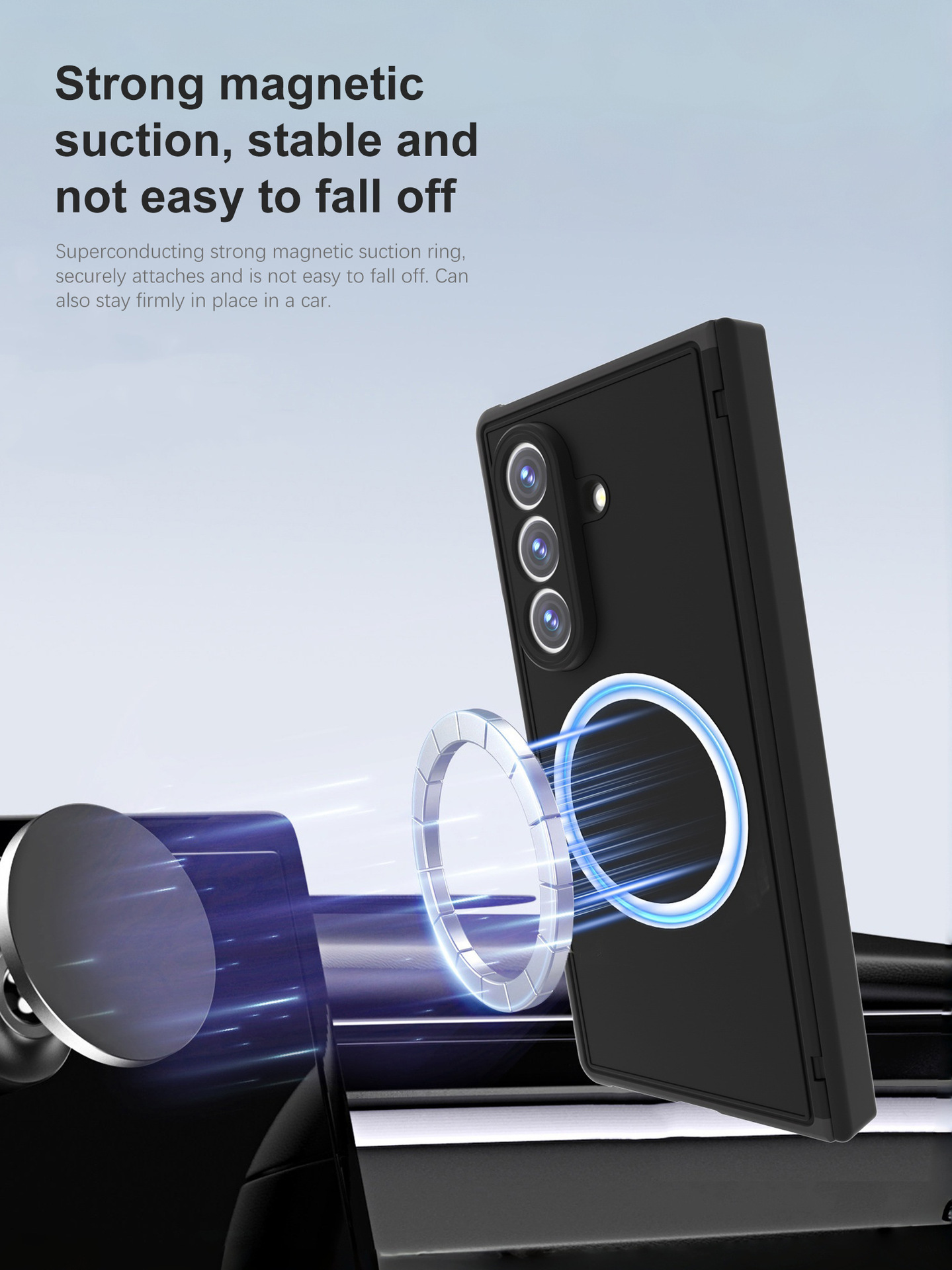 Compatible with Samsung Z Fold8/7 phone case, wireless charging, magnetic ring stand, drop protection case, Amazon.