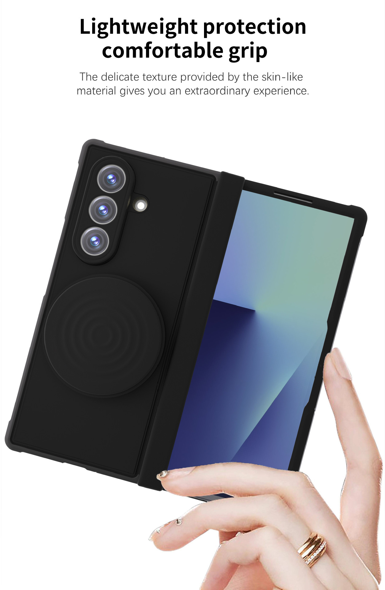 Compatible with Samsung Z Fold8/7 phone case, wireless charging, magnetic ring stand, drop protection case, Amazon.