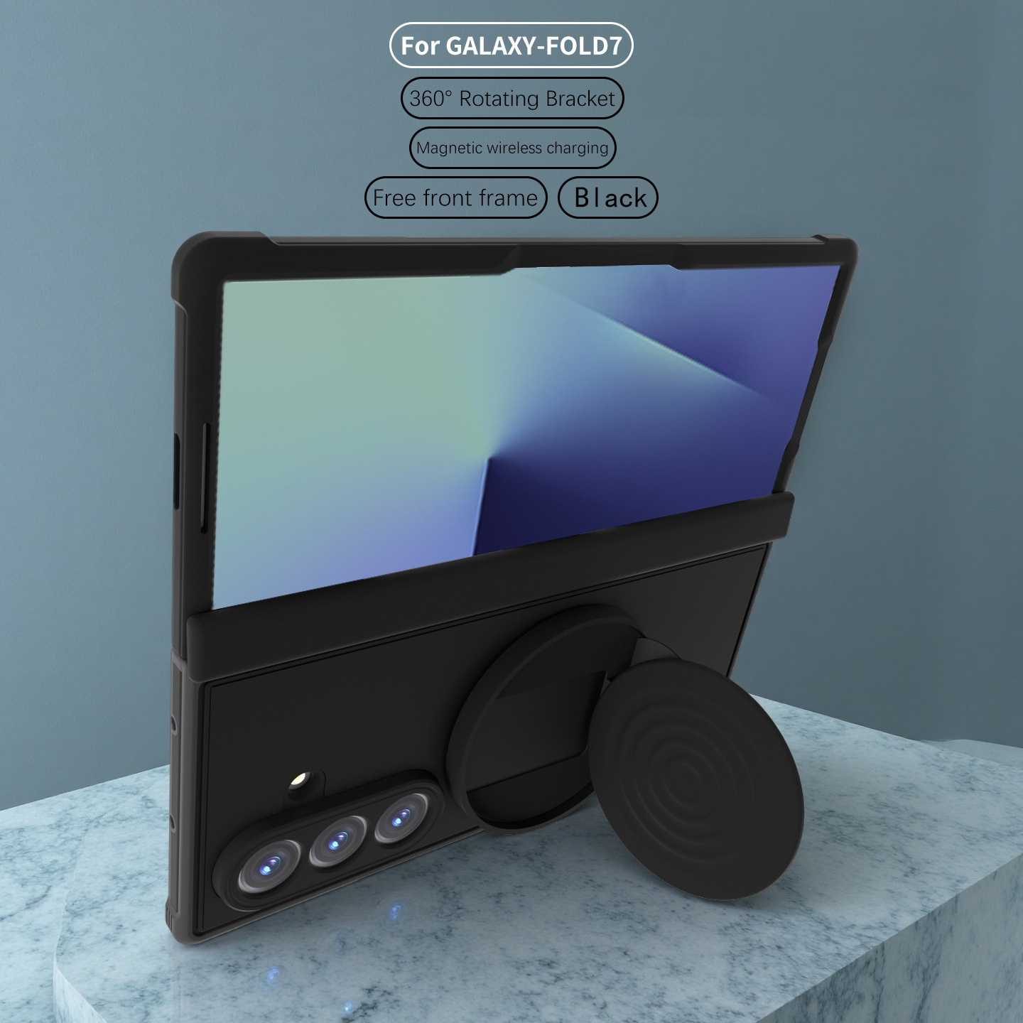 Compatible with Samsung Z Fold8/7 phone case, wireless charging, magnetic ring stand, drop protection case, Amazon.