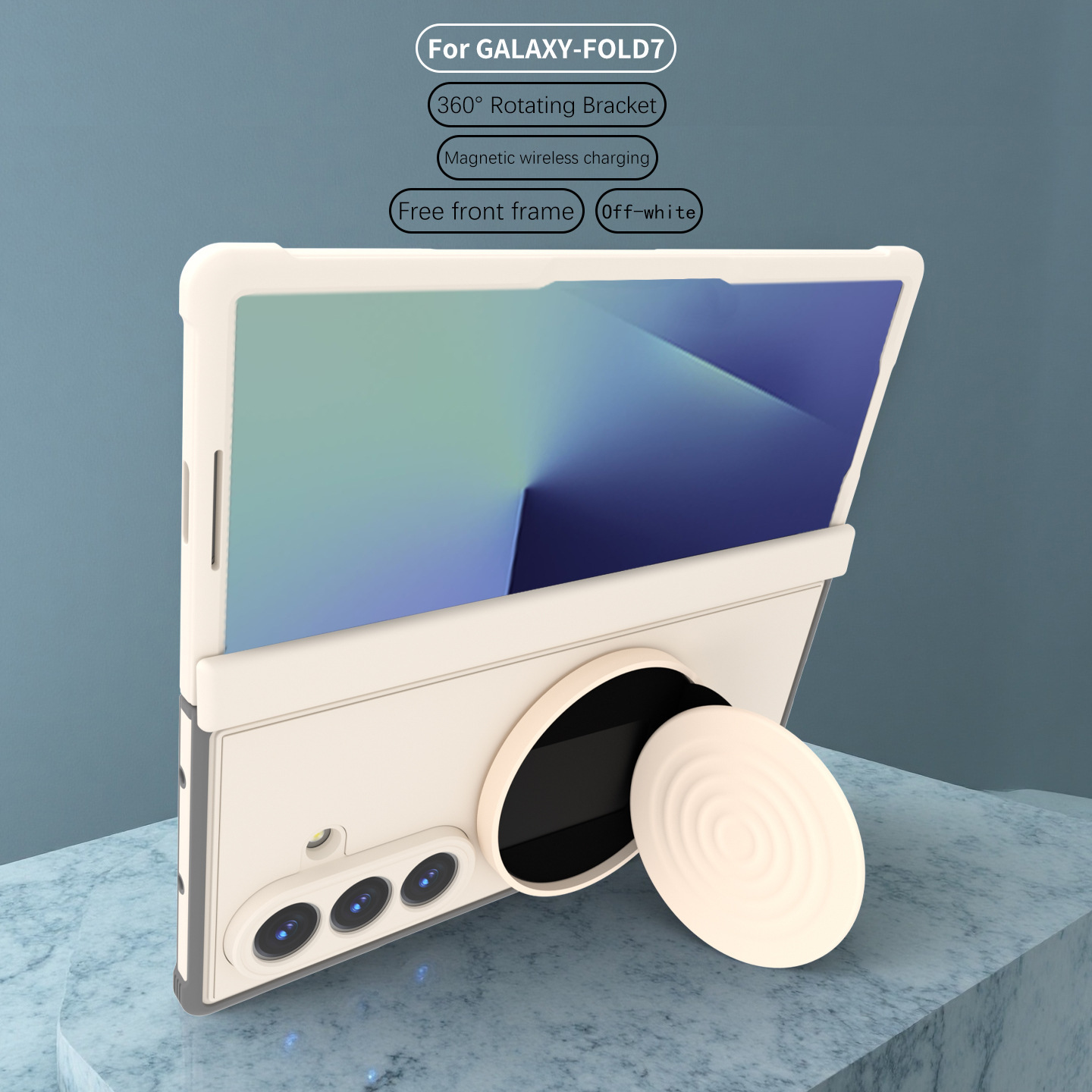 Compatible with Samsung Z Fold8/7 phone case, wireless charging, magnetic ring stand, drop protection case, Amazon.