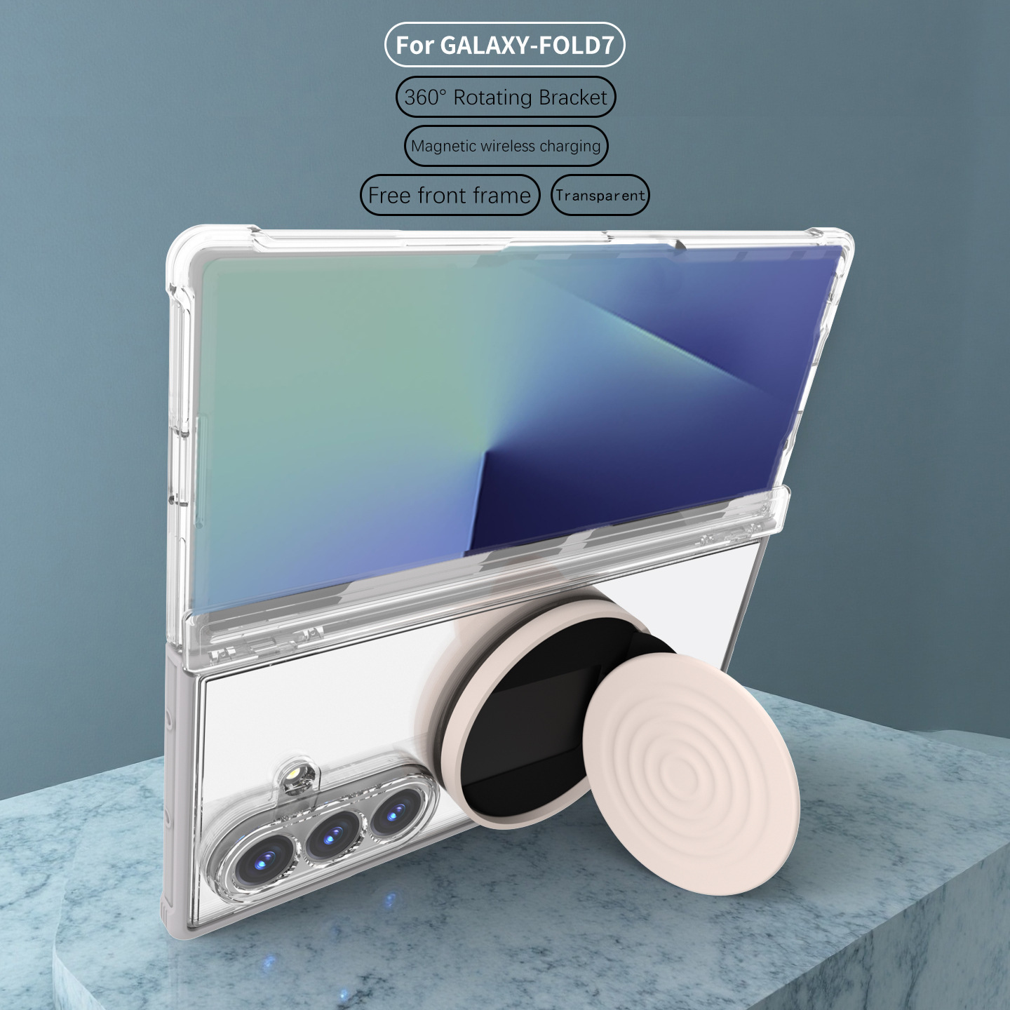 Compatible with Samsung Z Fold8/7 phone case, wireless charging, magnetic ring stand, drop protection case, Amazon.