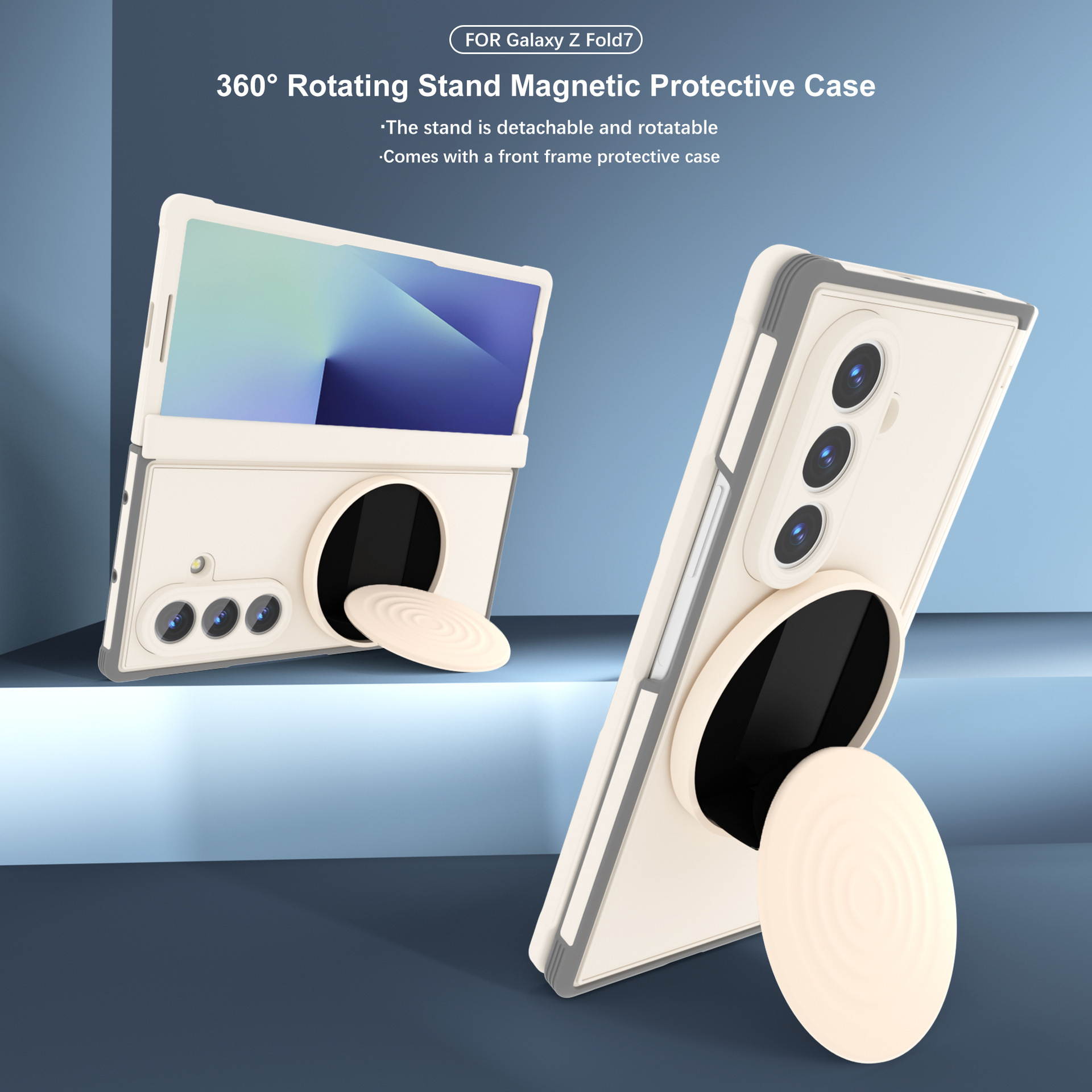 Compatible with Samsung Z Fold8/7 phone case, wireless charging, magnetic ring stand, drop protection case, Amazon.