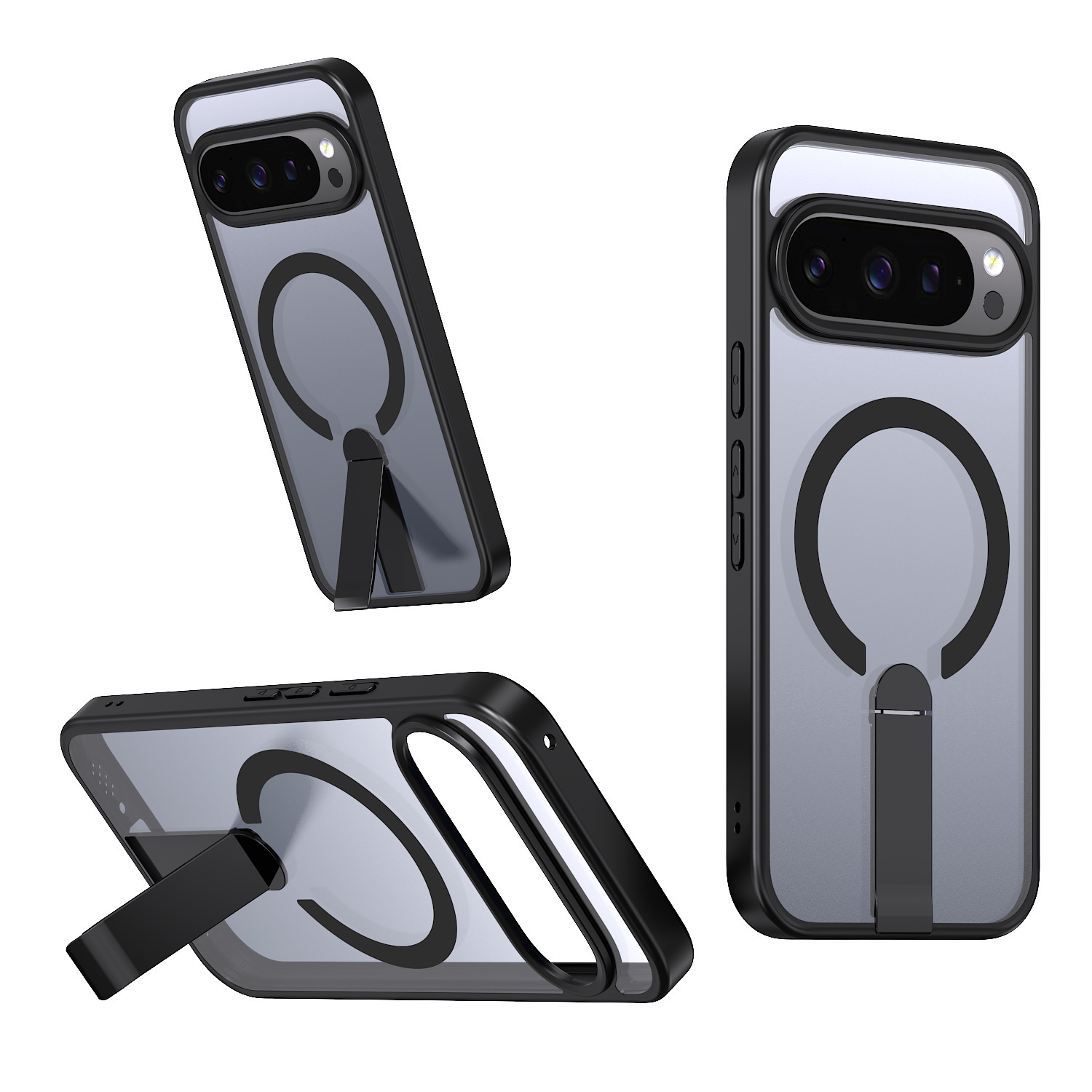 Compatible with Google Pixel 10 Pro XL phone case, wireless charging, magnetic attachment, 9A rotating stand, 9pro drop protection case