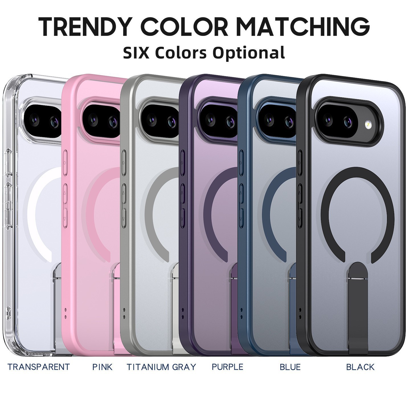 Compatible with Google Pixel 10 Pro XL phone case, wireless charging, magnetic attachment, 9A rotating stand, 9pro drop protection case