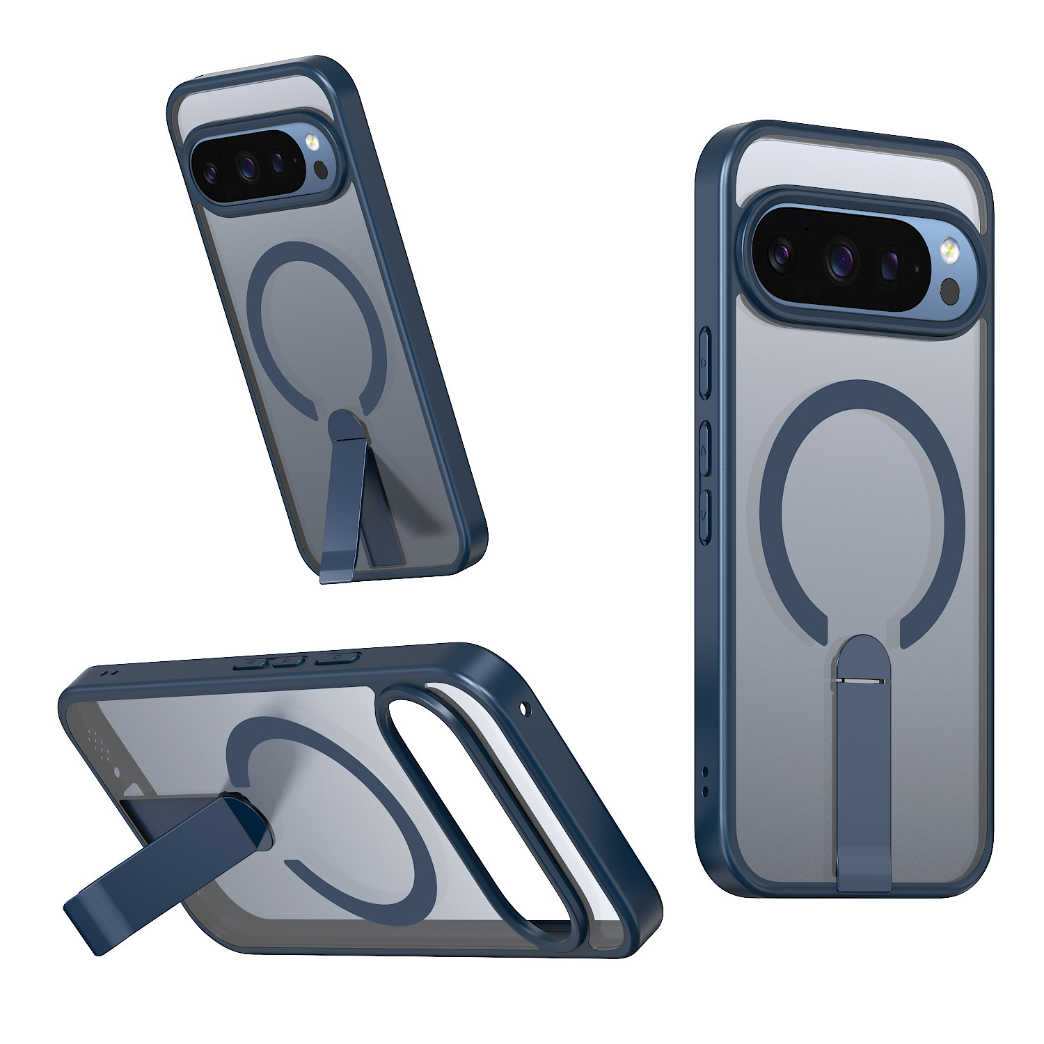 Compatible with Google Pixel 10 Pro XL phone case, wireless charging, magnetic attachment, 9A rotating stand, 9pro drop protection case