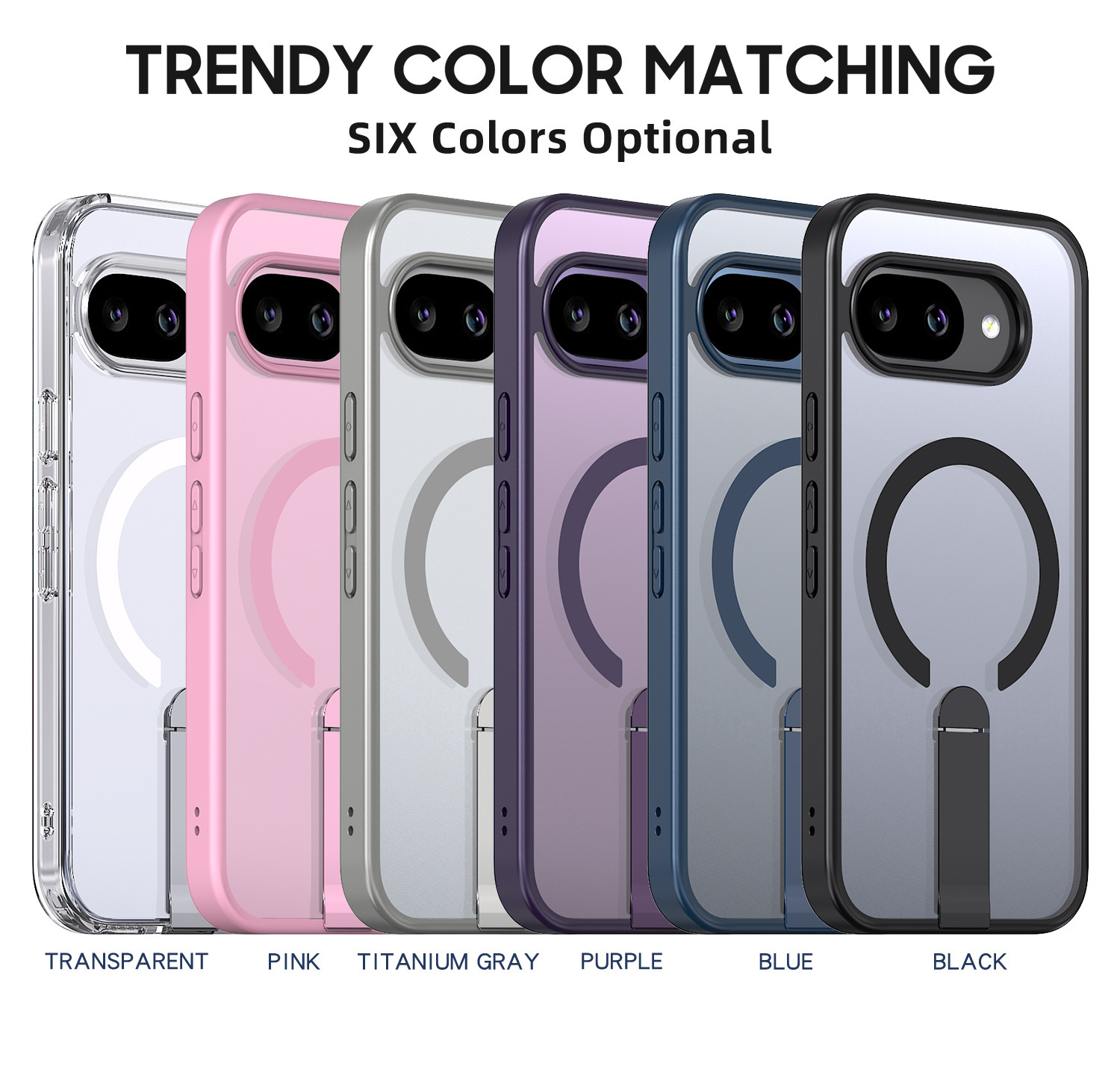 Compatible with Google Pixel 10 Pro XL phone case, wireless charging, magnetic attachment, 9A rotating stand, 9pro drop protection case