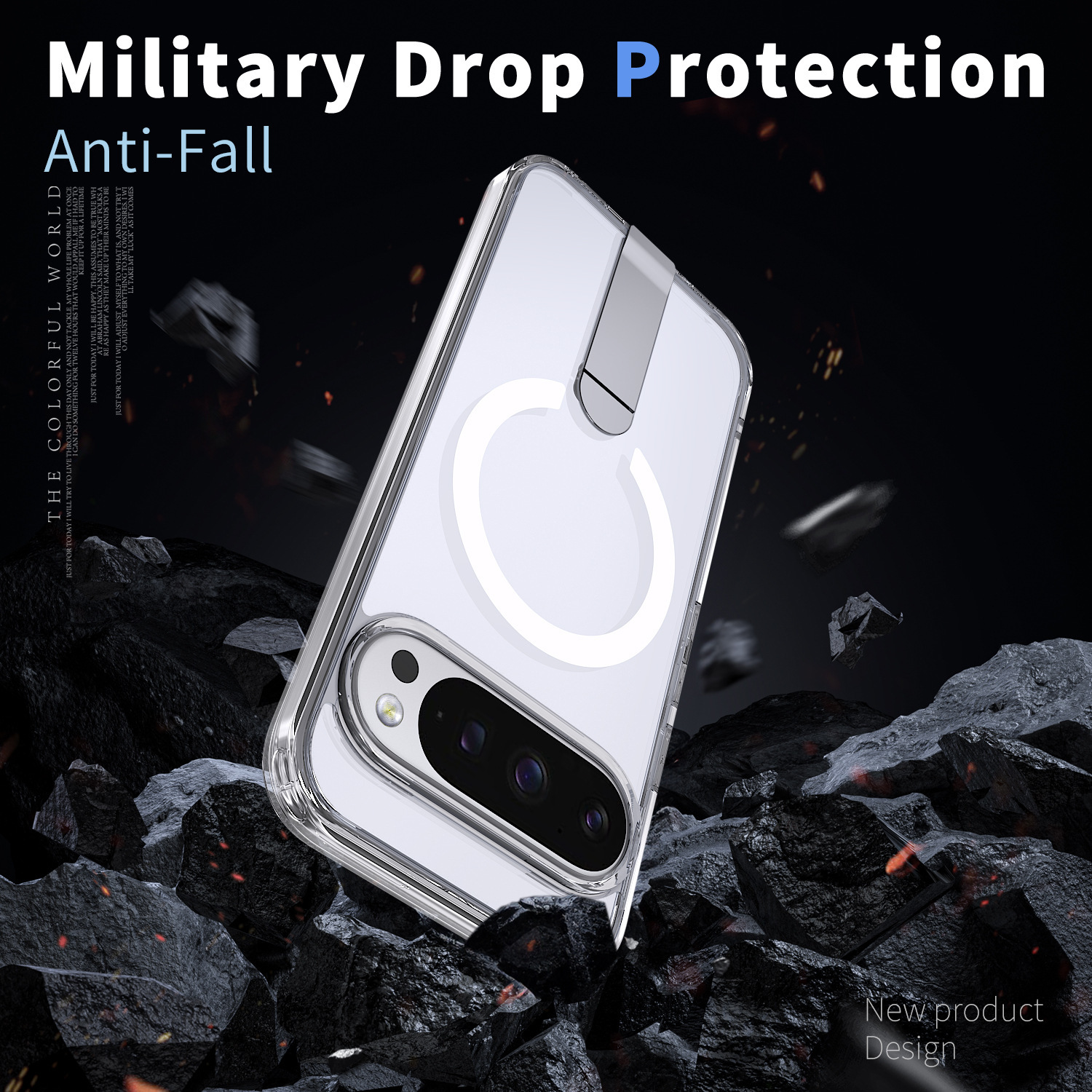 Compatible with Google Pixel 10 Pro XL phone case, wireless charging, magnetic attachment, 9A rotating stand, 9pro drop protection case