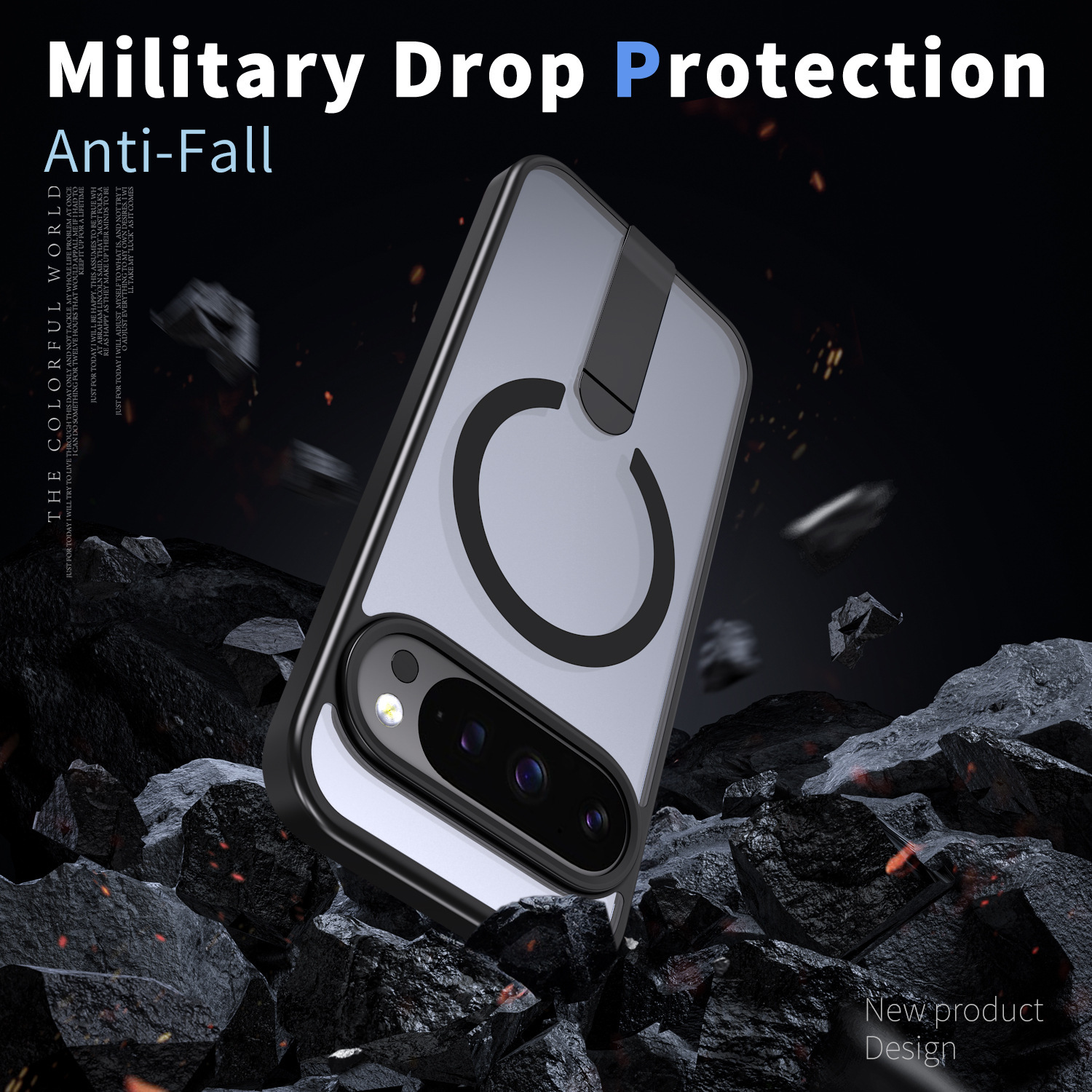 Compatible with Google Pixel 10 Pro XL phone case, wireless charging, magnetic attachment, 9A rotating stand, 9pro drop protection case