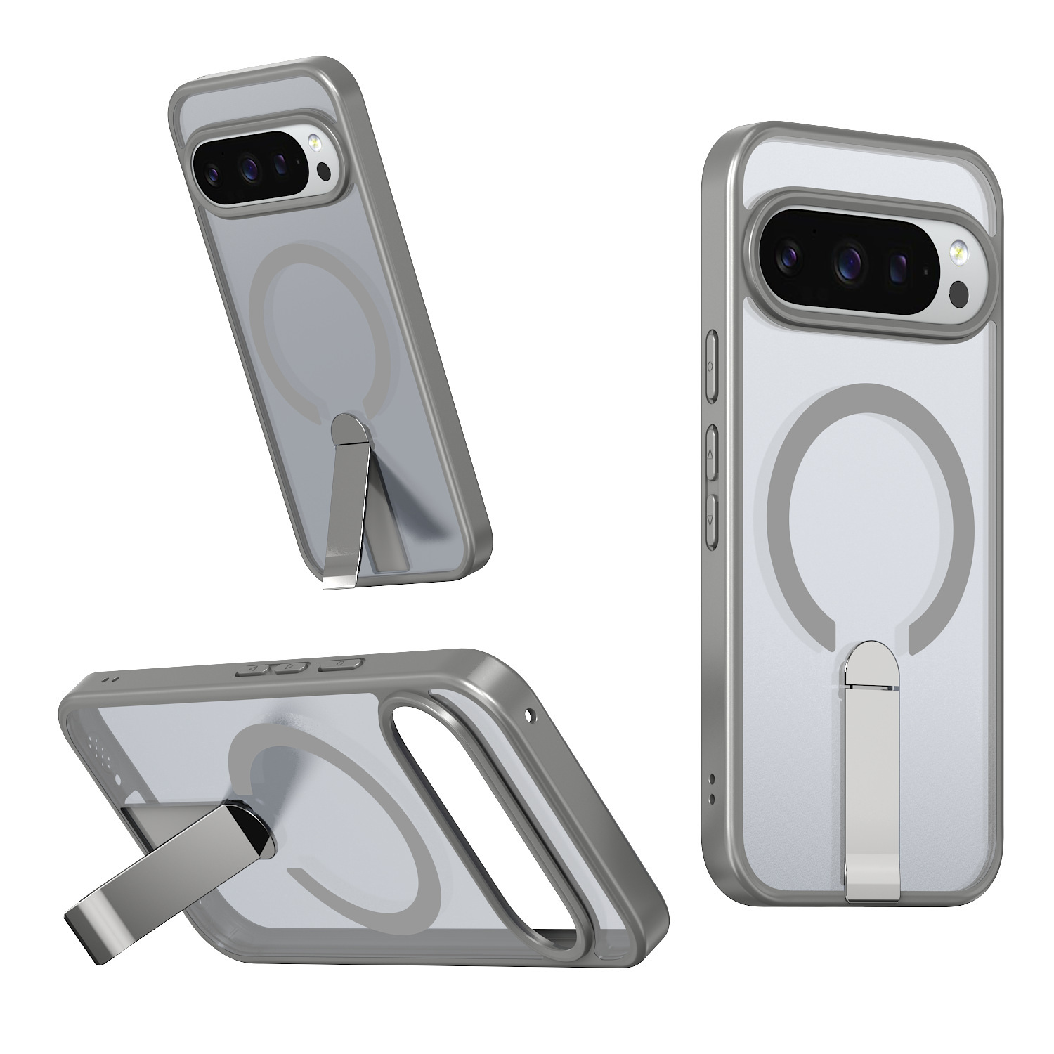 Compatible with Google Pixel 10 Pro XL phone case, wireless charging, magnetic attachment, 9A rotating stand, 9pro drop protection case