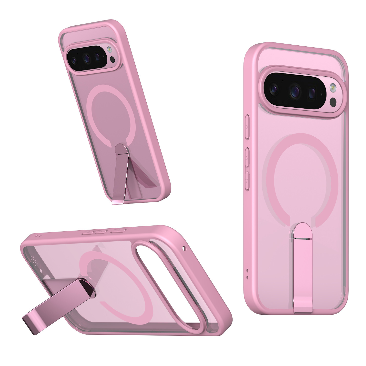 Compatible with Google Pixel 10 Pro XL phone case, wireless charging, magnetic attachment, 9A rotating stand, 9pro drop protection case
