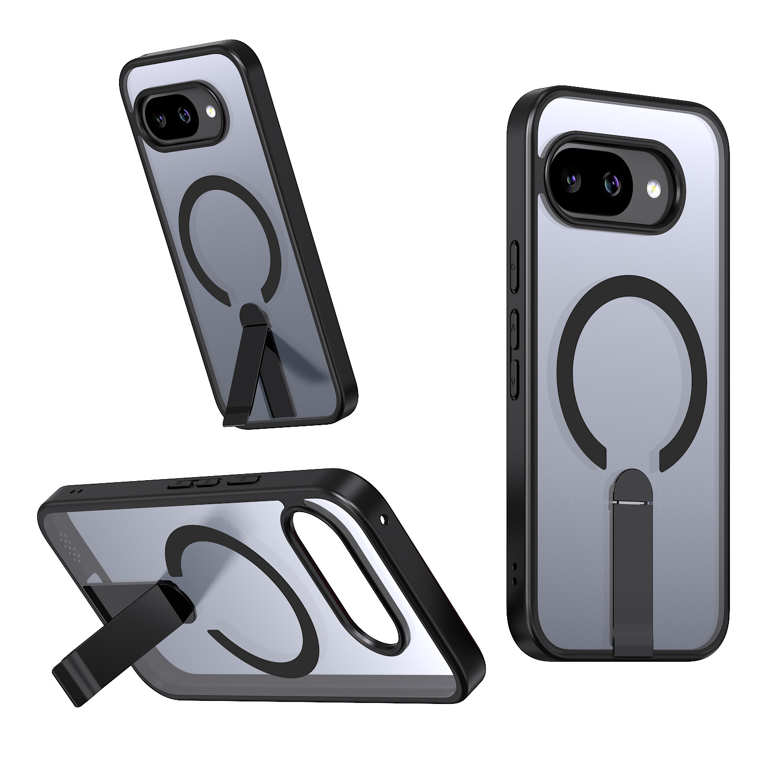 Compatible with Google Pixel 10 Pro XL phone case, wireless charging, magnetic attachment, 9A rotating stand, 9pro drop protection case