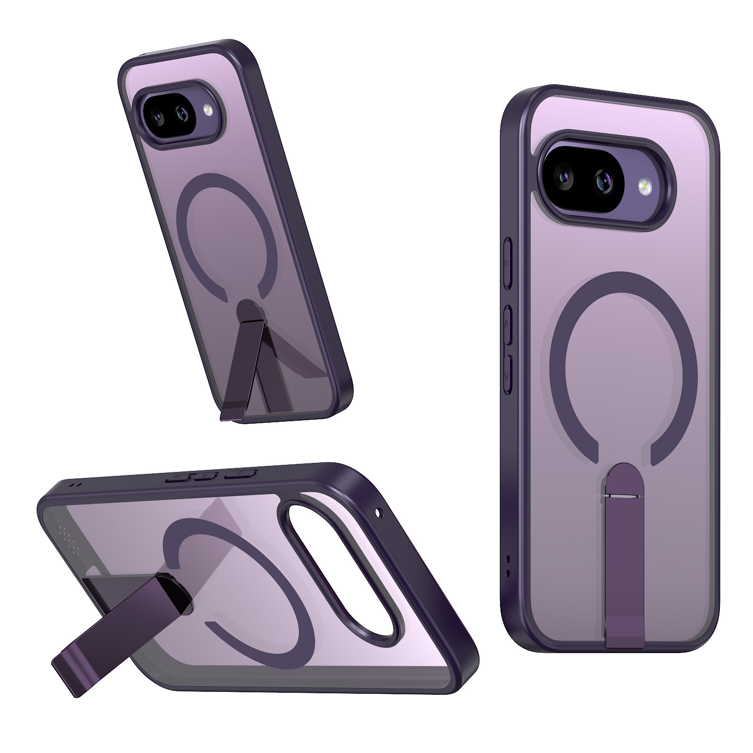 Compatible with Google Pixel 10 Pro XL phone case, wireless charging, magnetic attachment, 9A rotating stand, 9pro drop protection case