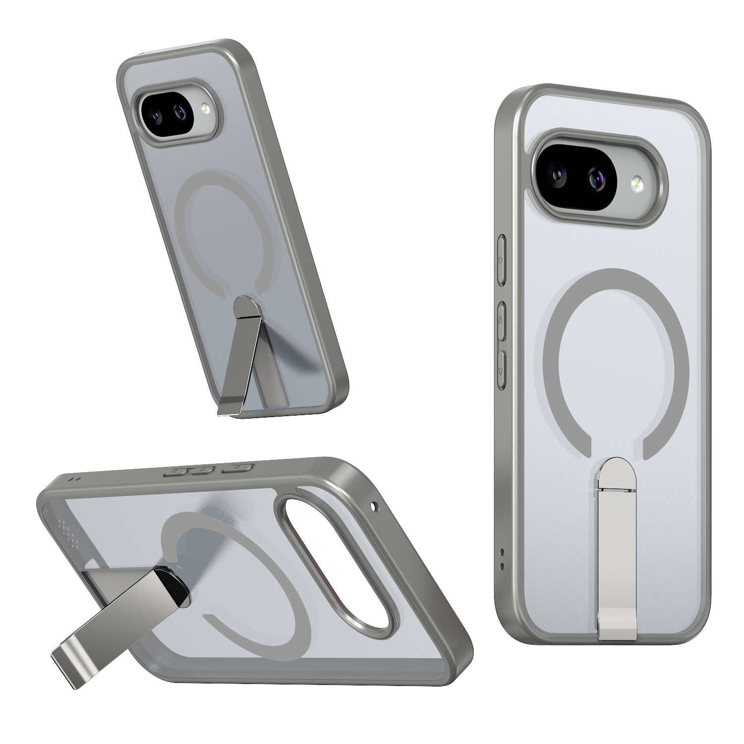 Compatible with Google Pixel 10 Pro XL phone case, wireless charging, magnetic attachment, 9A rotating stand, 9pro drop protection case