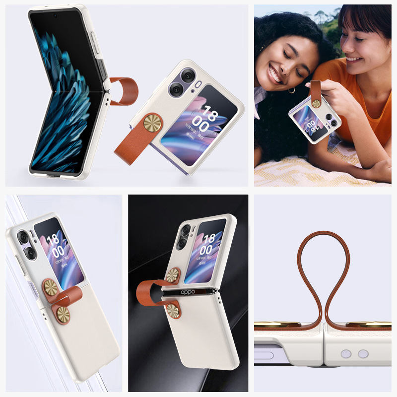 Compatible with OPPO N3Flip phone case and N2Flip portable handbag, vegan leather folding screen fashion drop-proof protective case