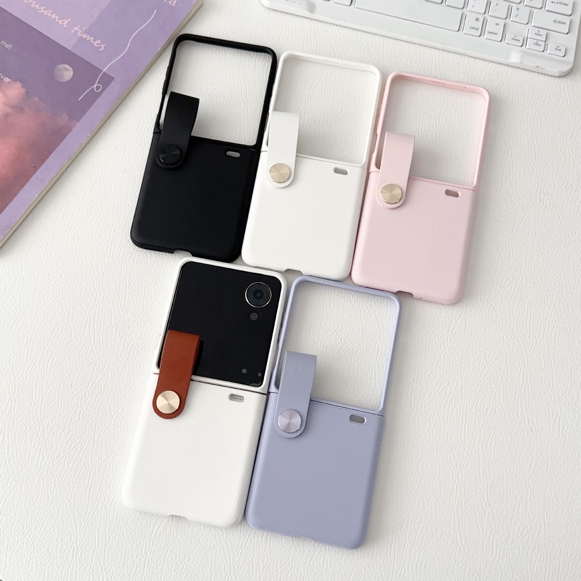 Compatible with OPPO N3Flip phone case and N2Flip portable handbag, vegan leather folding screen fashion drop-proof protective case