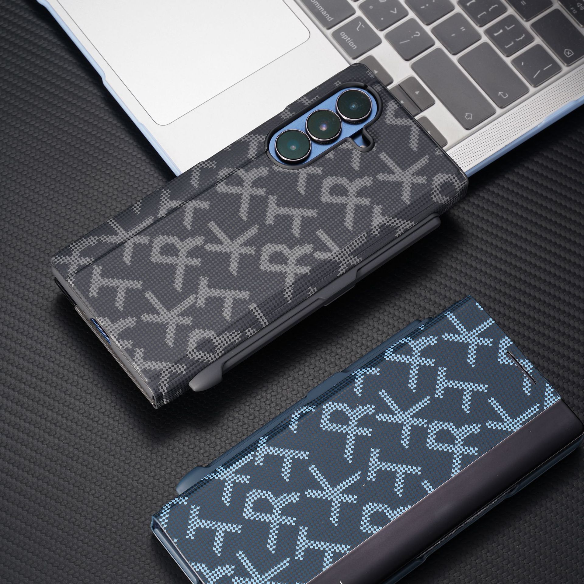 Compatible with Samsung Z Fold8/7/6 phone case, pen slot, 5/4/3 printed flip leather case, full coverage, drop protection