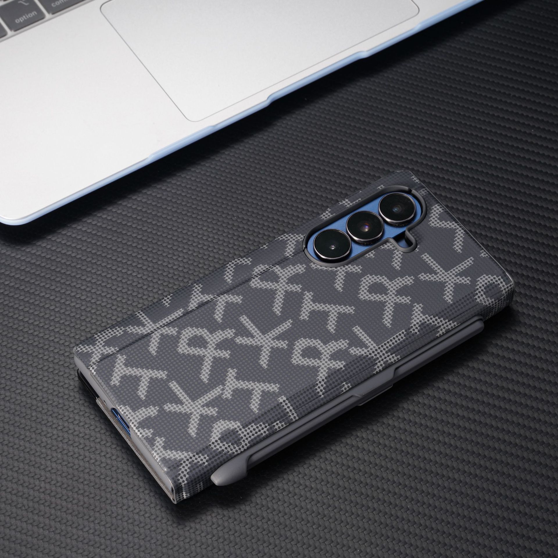 Compatible with Samsung Z Fold8/7/6 phone case, pen slot, 5/4/3 printed flip leather case, full coverage, drop protection
