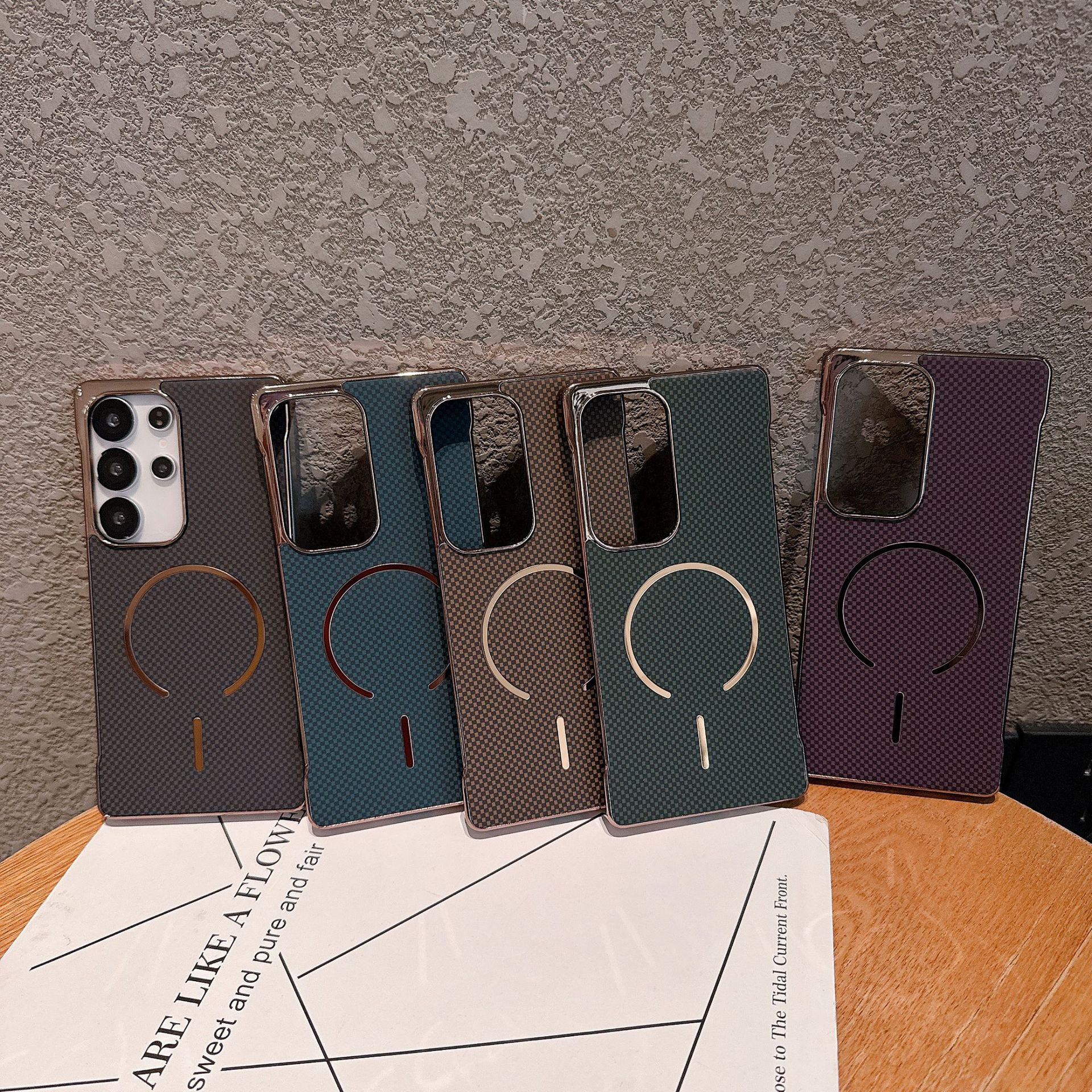 Compatible with Samsung S26 Ultra phone case, frameless magnetic, S25 Ultra electroplated Kevlar, S24P protective case