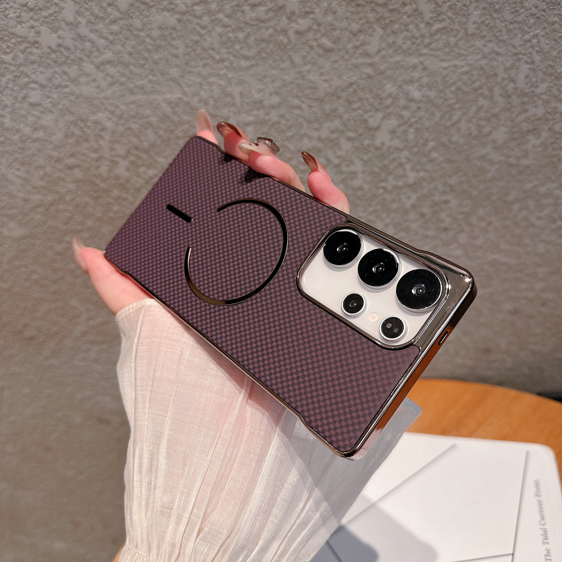 Compatible with Samsung S26 Ultra phone case, frameless magnetic, S25 Ultra electroplated Kevlar, S24P protective case