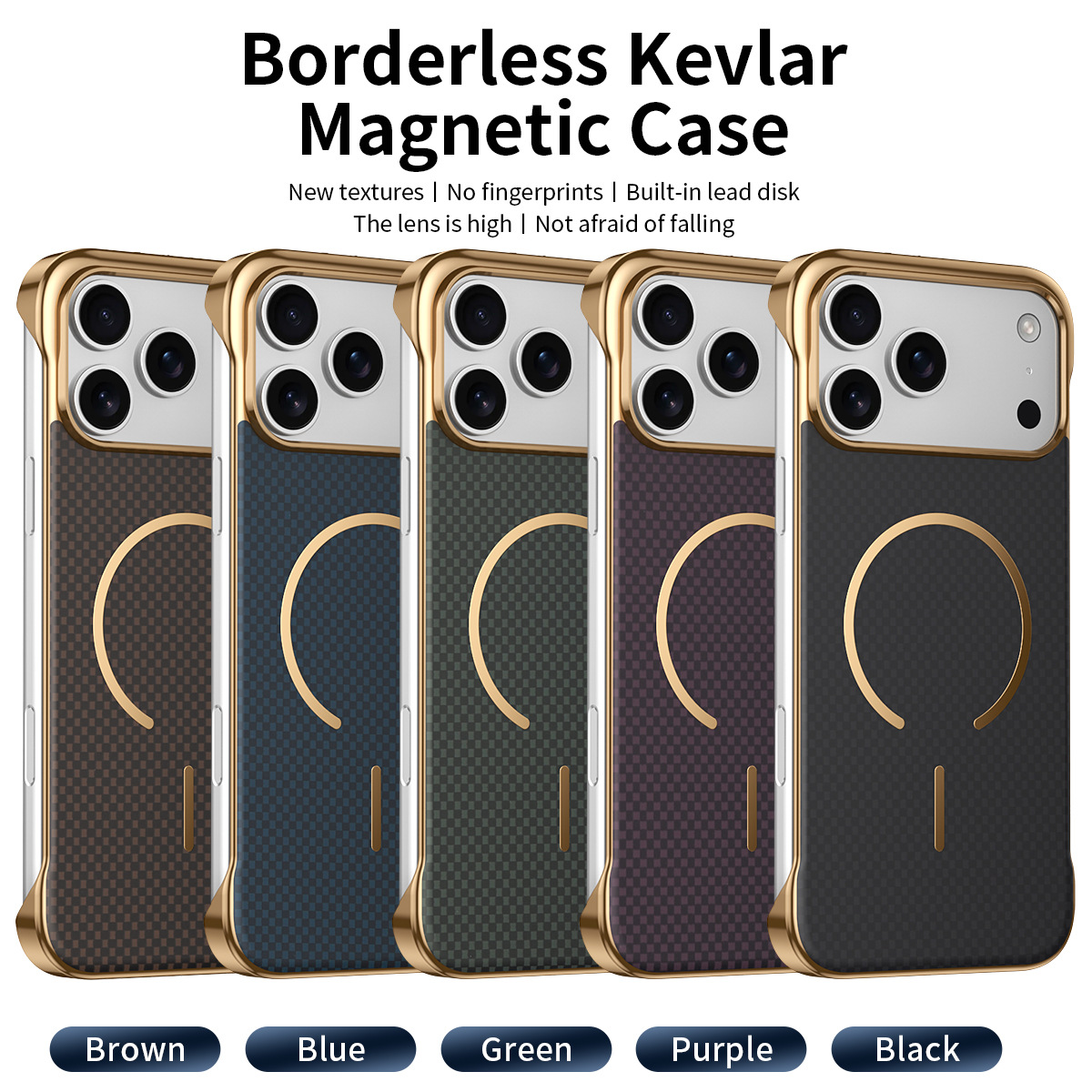 Compatible with Apple iPhone 17 Pro Max, wireless charging, 16 Pro, frameless, 15-inch electroplated ultra-thin skin-feel protective case