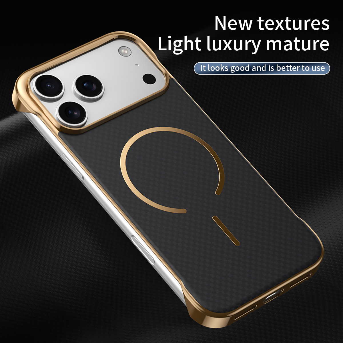 Compatible with Apple iPhone 17 Pro Max, wireless charging, 16 Pro, frameless, 15-inch electroplated ultra-thin skin-feel protective case