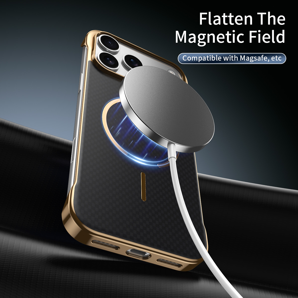 Compatible with Apple iPhone 17 Pro Max, wireless charging, 16 Pro, frameless, 15-inch electroplated ultra-thin skin-feel protective case