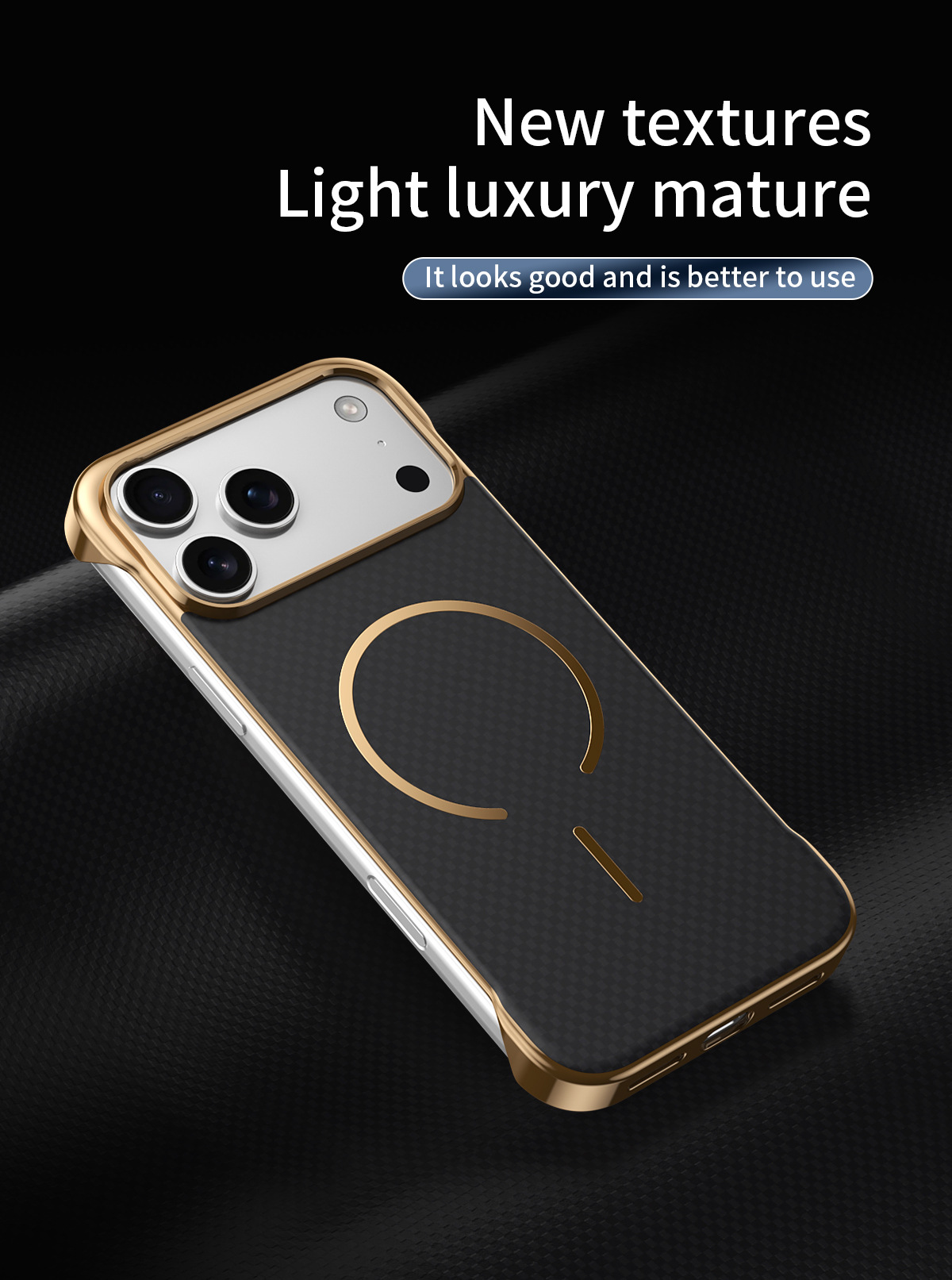 Compatible with Apple iPhone 17 Pro Max, wireless charging, 16 Pro, frameless, 15-inch electroplated ultra-thin skin-feel protective case