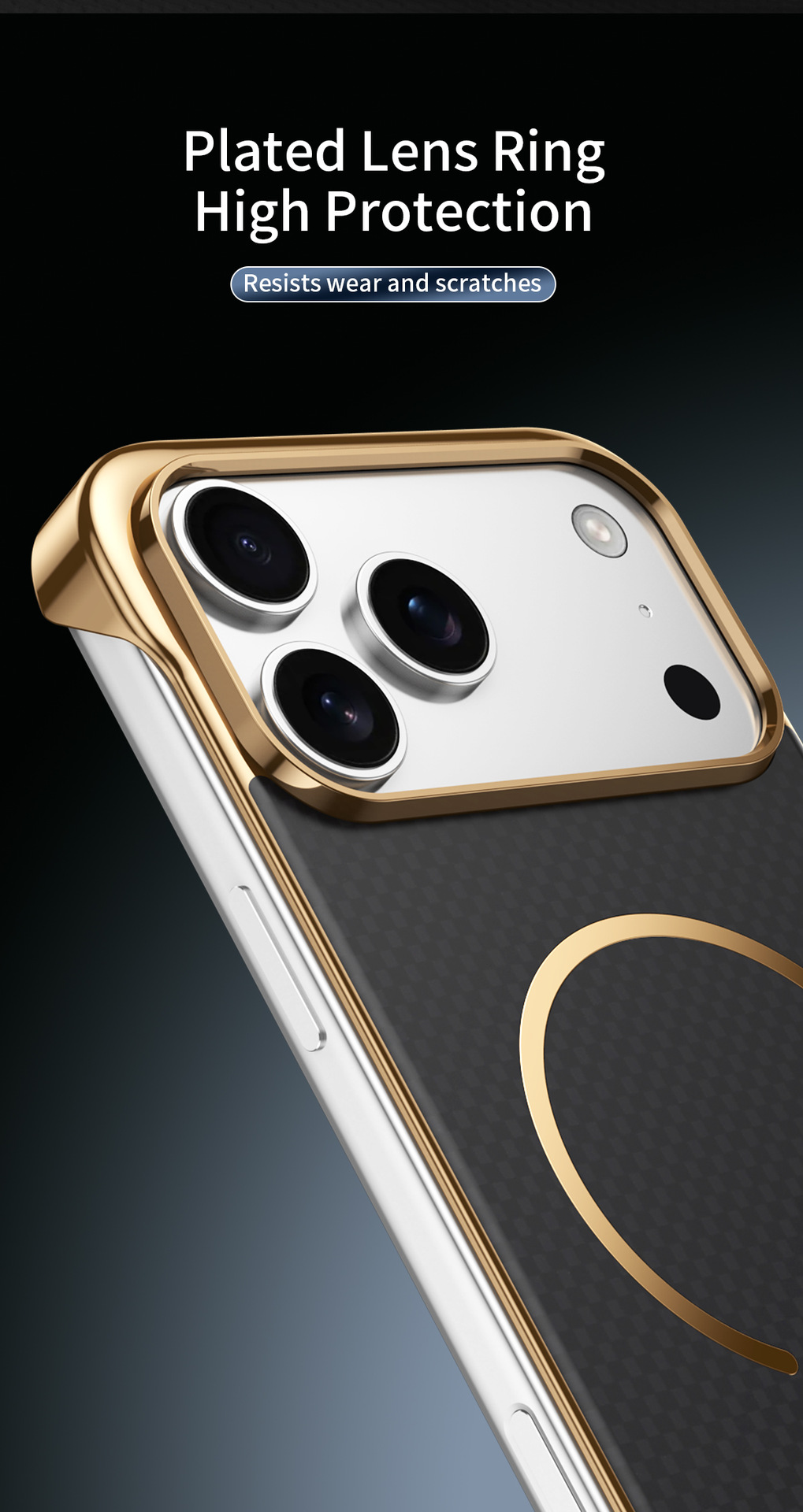 Compatible with Apple iPhone 17 Pro Max, wireless charging, 16 Pro, frameless, 15-inch electroplated ultra-thin skin-feel protective case