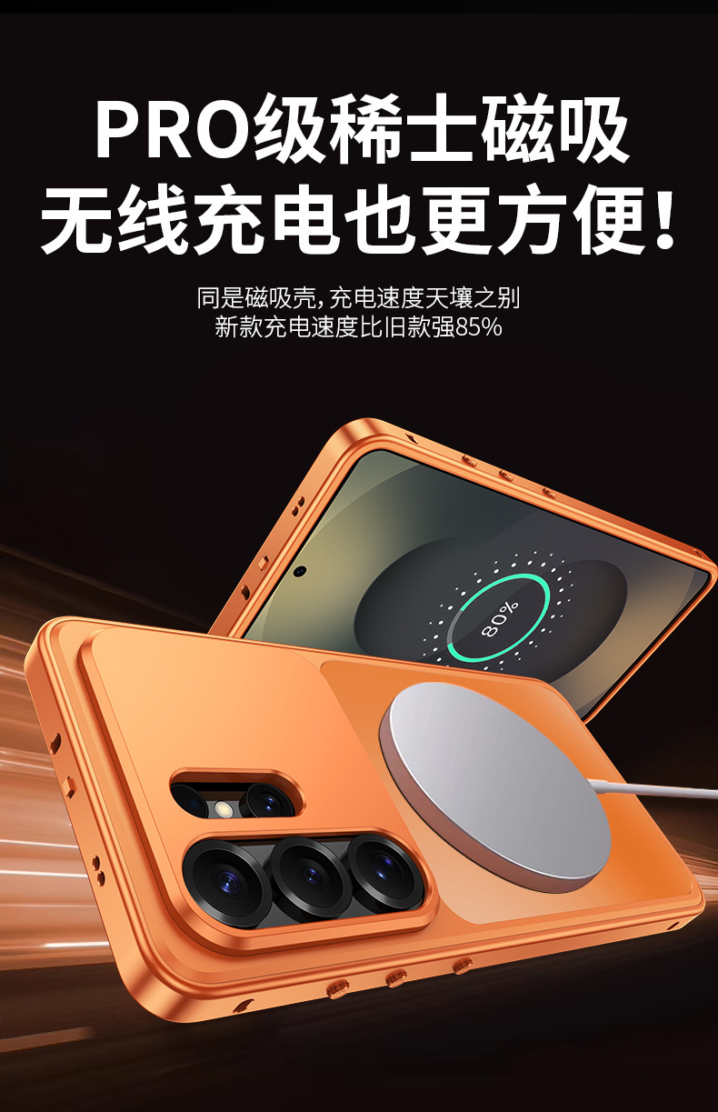 Compatible with Samsung S26 Ultra phone case, S25U snap closure, 2-in-1 magnetic closure, 24U wireless charging, 23U full-coverage protective case.