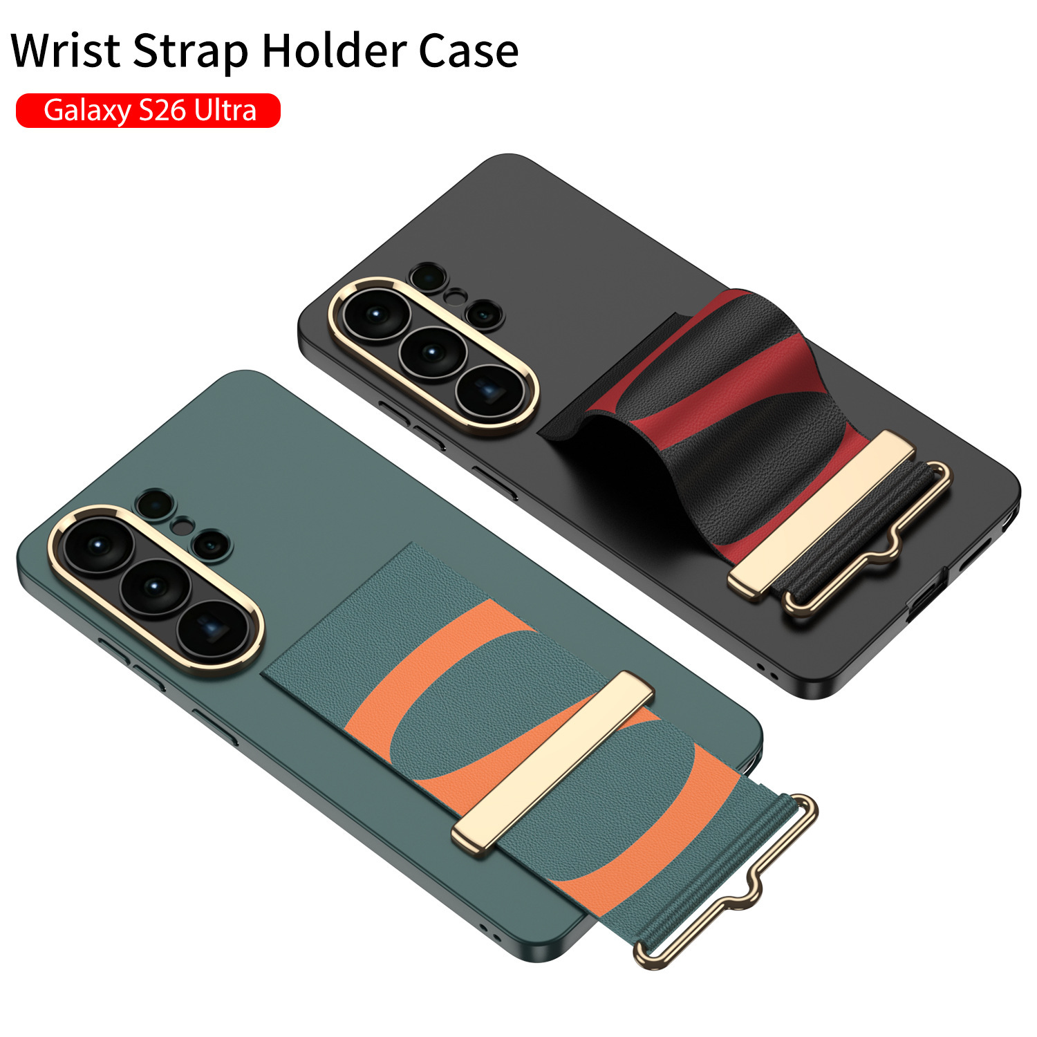 Compatible with Samsung S26 Ultra phone case, wristband, stand, contact lens frame, and S25 Ultra ultra-thin shockproof protective case