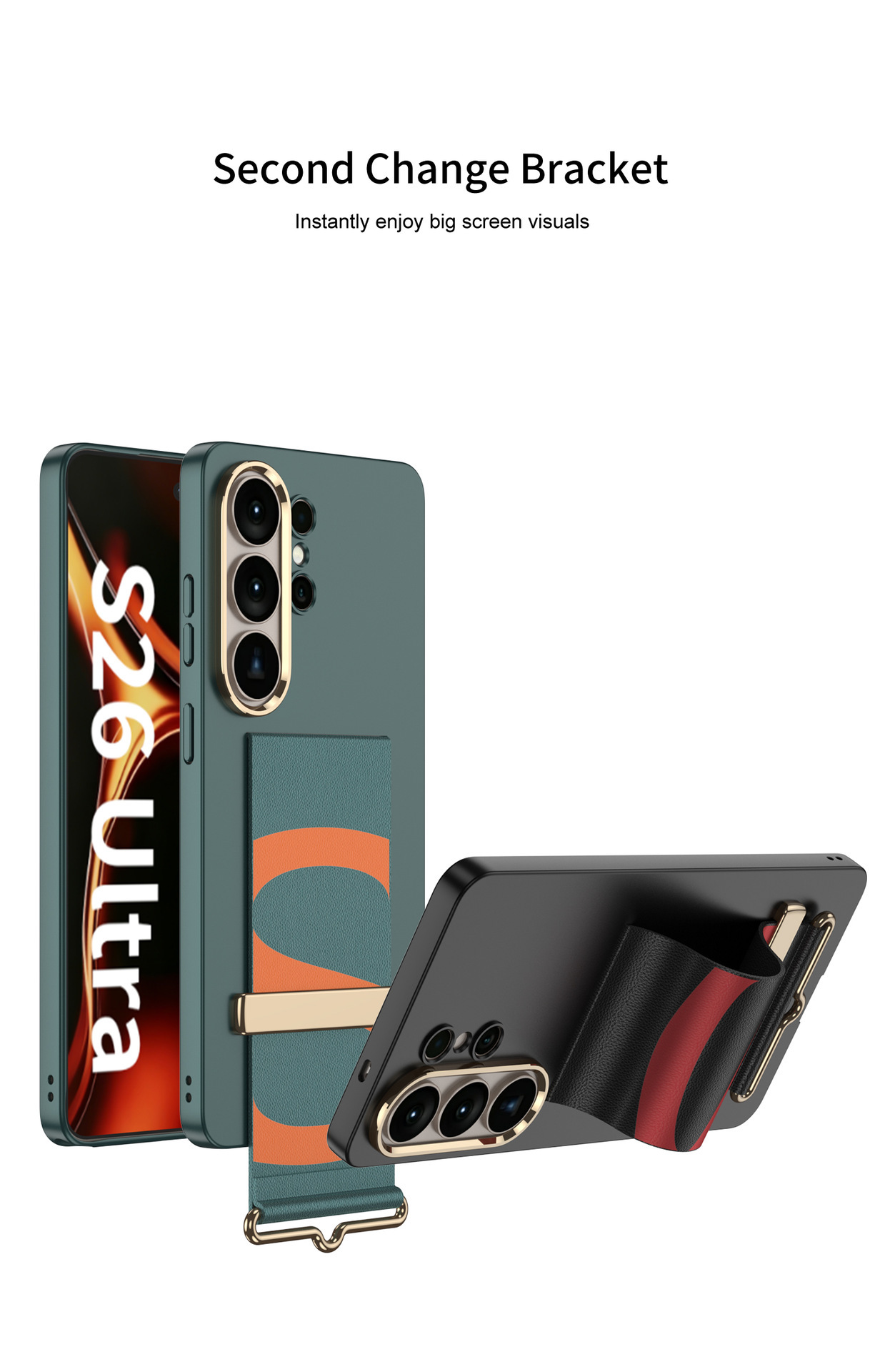 Compatible with Samsung S26 Ultra phone case, wristband, stand, contact lens frame, and S25 Ultra ultra-thin shockproof protective case