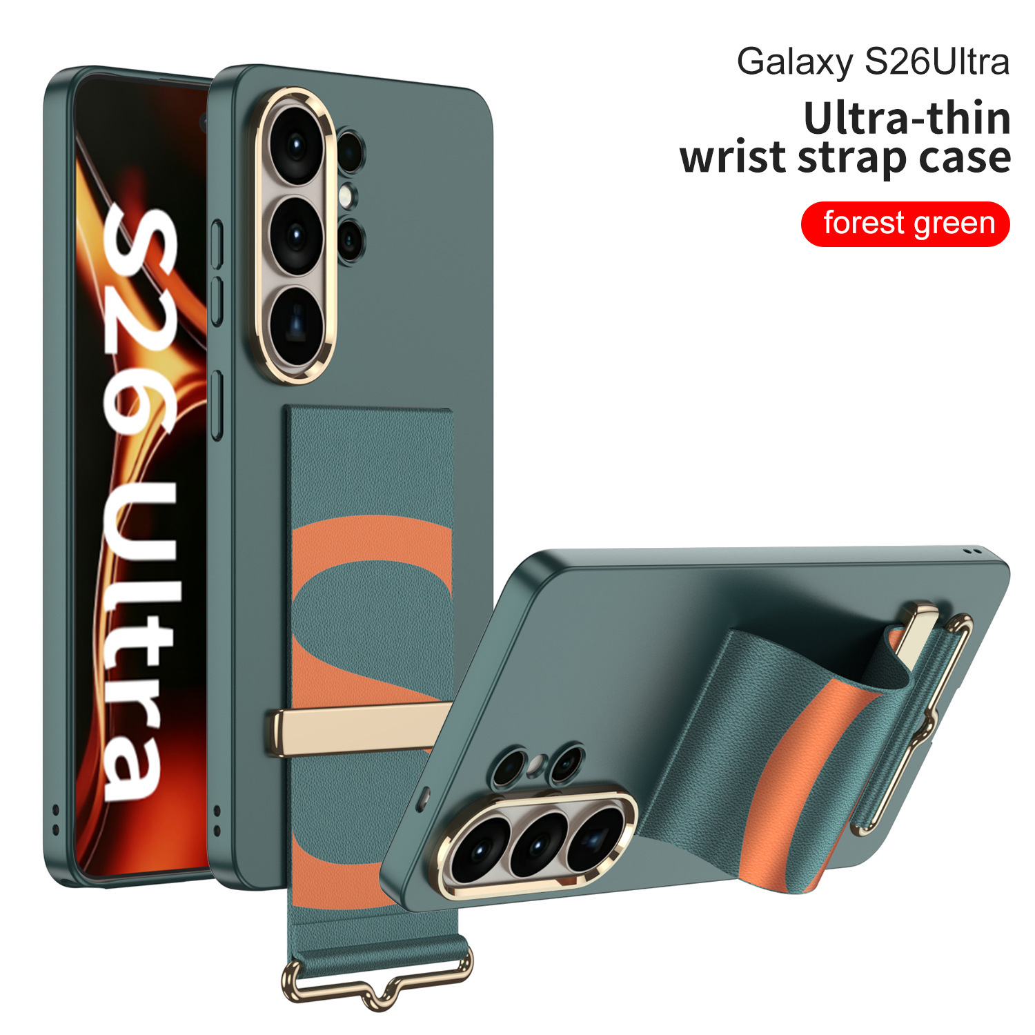 Compatible with Samsung S26 Ultra phone case, wristband, stand, contact lens frame, and S25 Ultra ultra-thin shockproof protective case