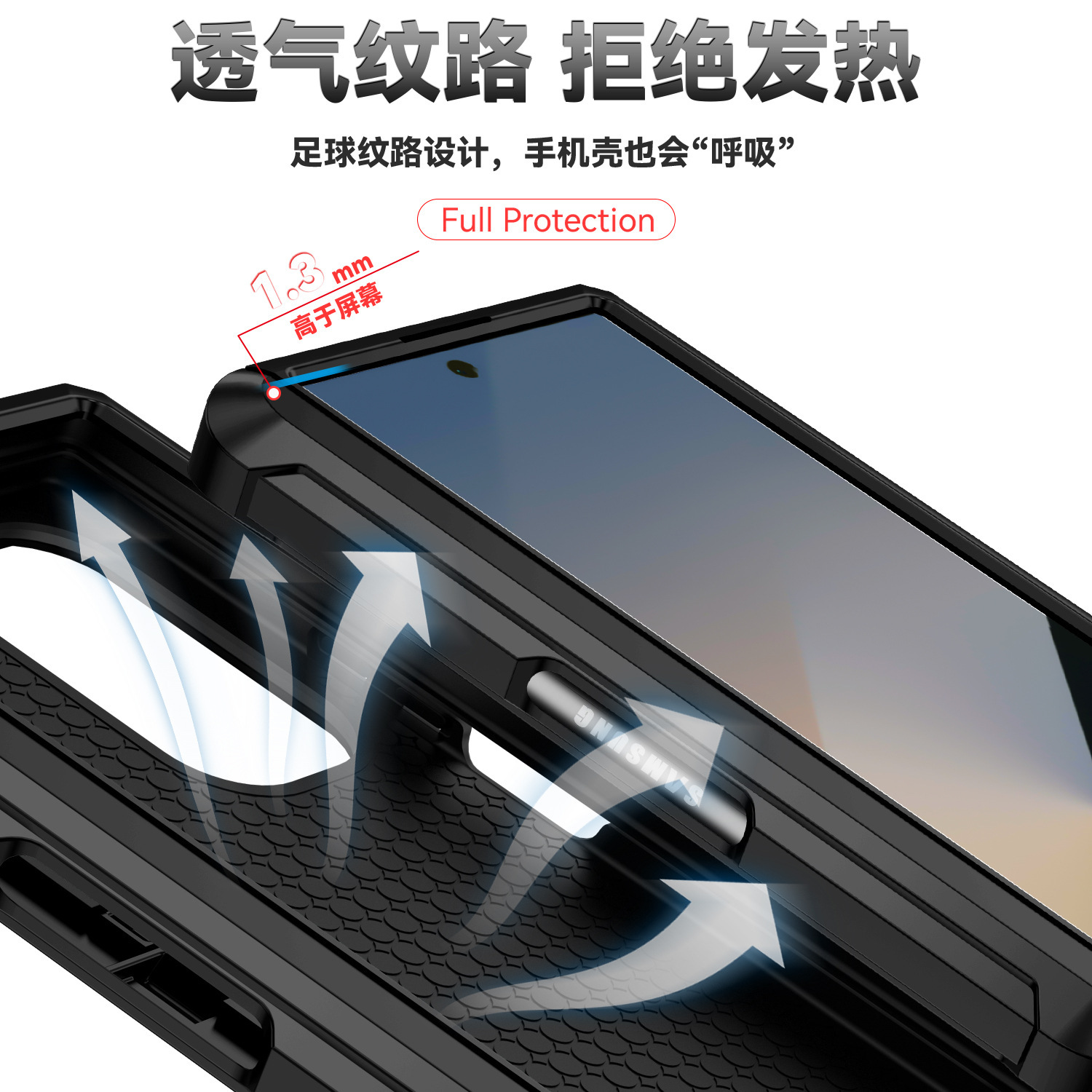 Compatible with Samsung ZFold 7/6 phone case, 5/4-inch pen slot, sliding window lens, Flip 7/6/5 car mount protective case