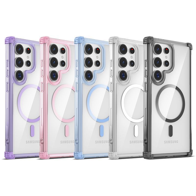 Compatible with Samsung S26 Ultra phone case, S25 edge magnetic charging 24FE transparent S23P drop-proof S22 protective case