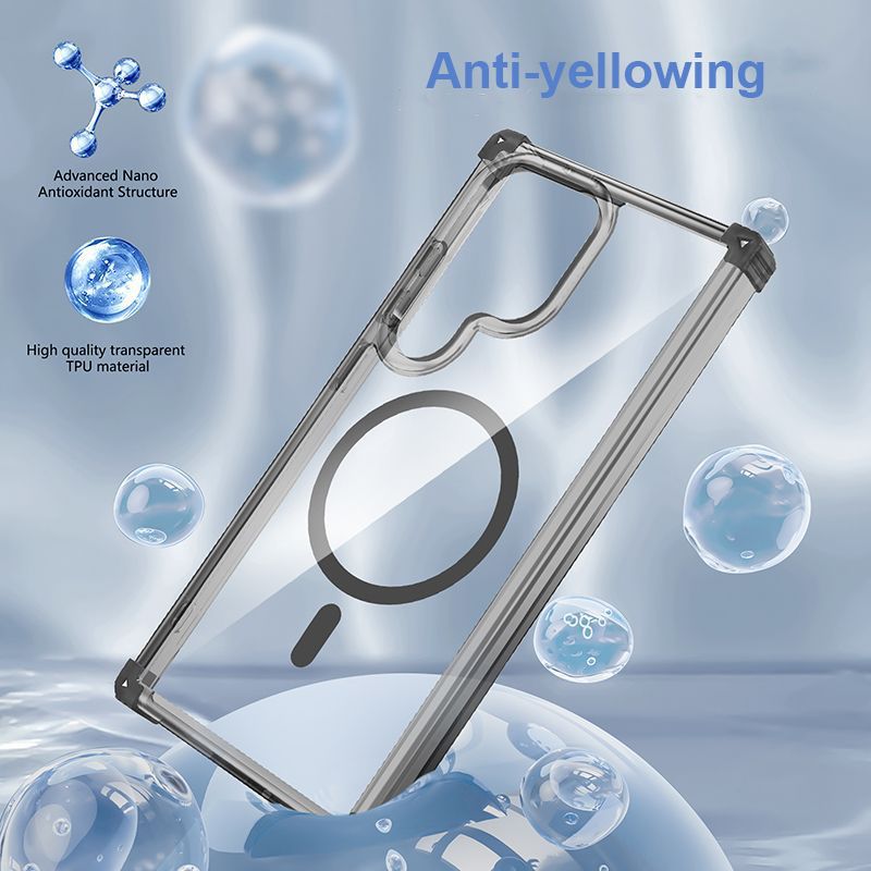 Compatible with Samsung S26 Ultra phone case, S25 edge magnetic charging 24FE transparent S23P drop-proof S22 protective case