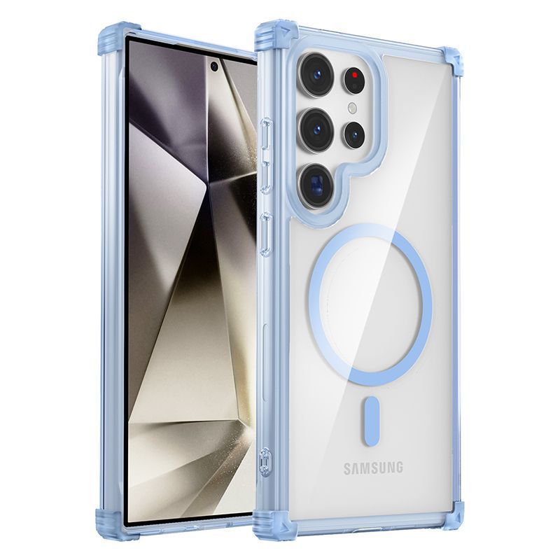 Compatible with Samsung S26 Ultra phone case, S25 edge magnetic charging 24FE transparent S23P drop-proof S22 protective case