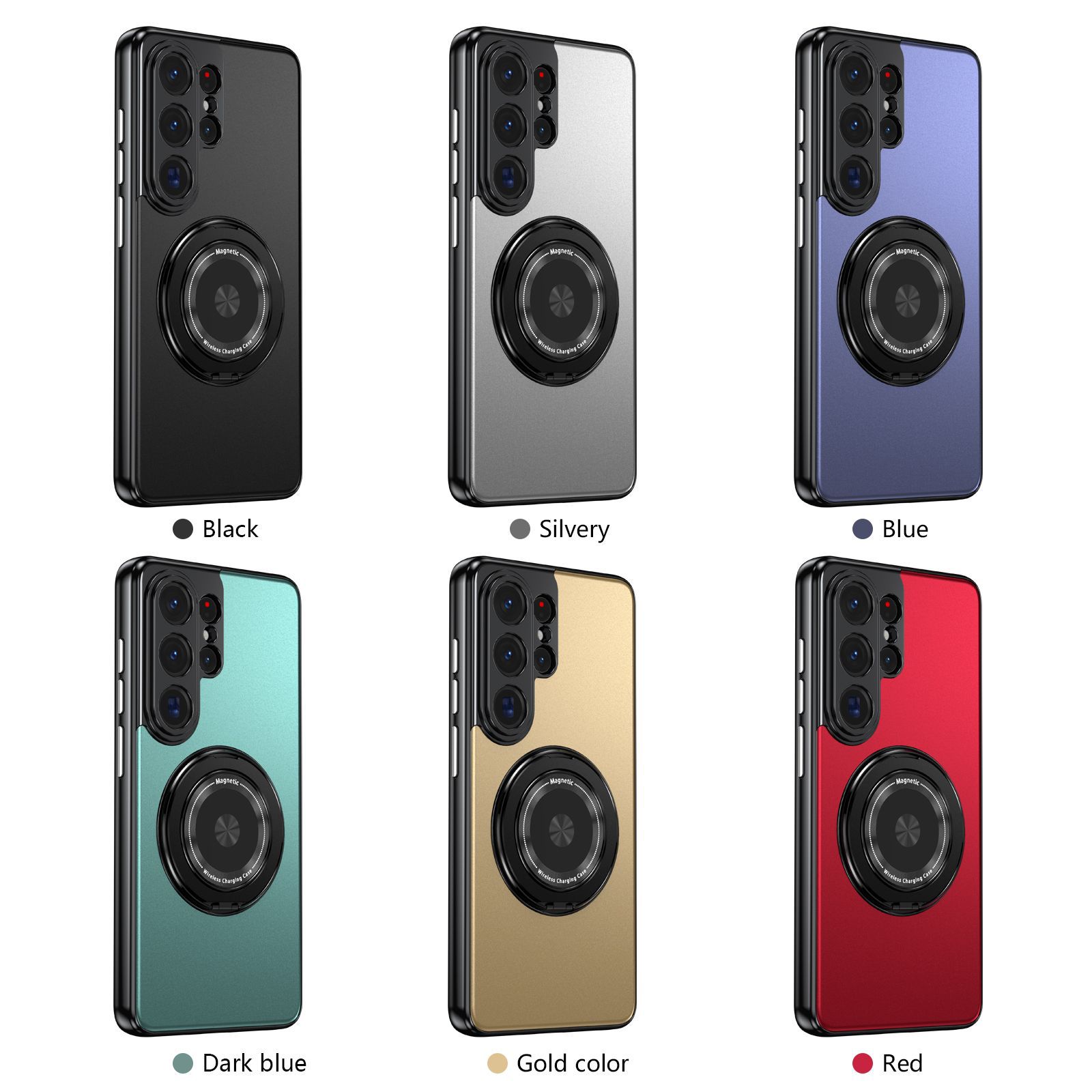 Compatible with Samsung S26 Ultra phone case, magnetic 360° rotating stand, S26 Plus full-coverage drop-proof protective case
