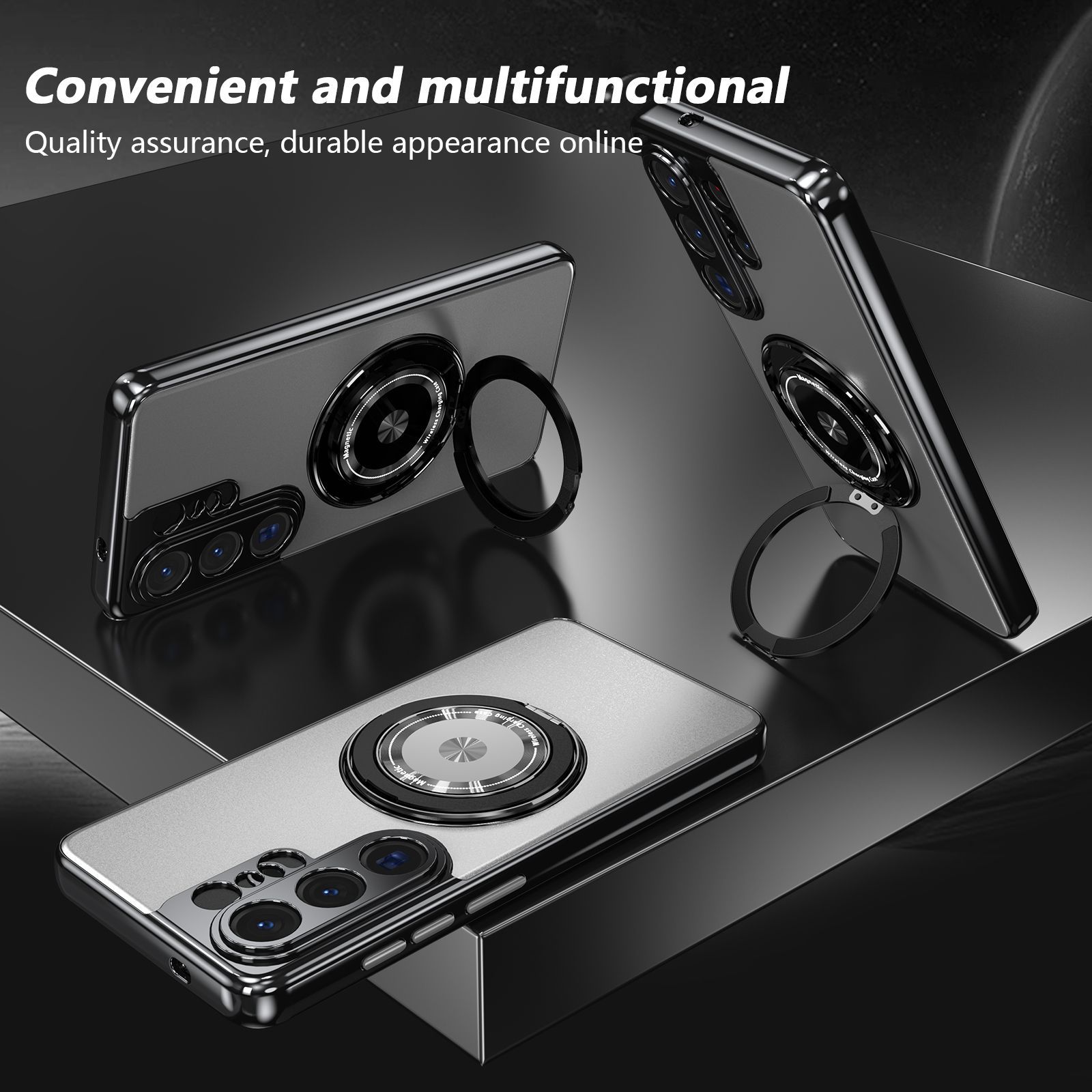 Compatible with Samsung S26 Ultra phone case, magnetic 360° rotating stand, S26 Plus full-coverage drop-proof protective case
