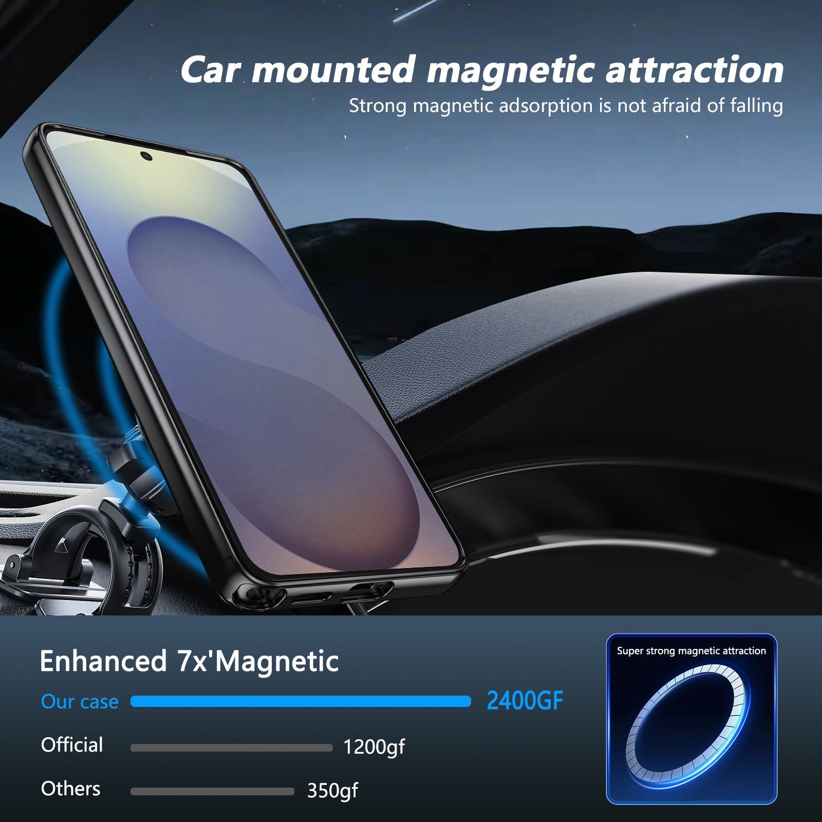 Compatible with Samsung S26 Ultra phone case, magnetic 360° rotating stand, S26 Plus full-coverage drop-proof protective case