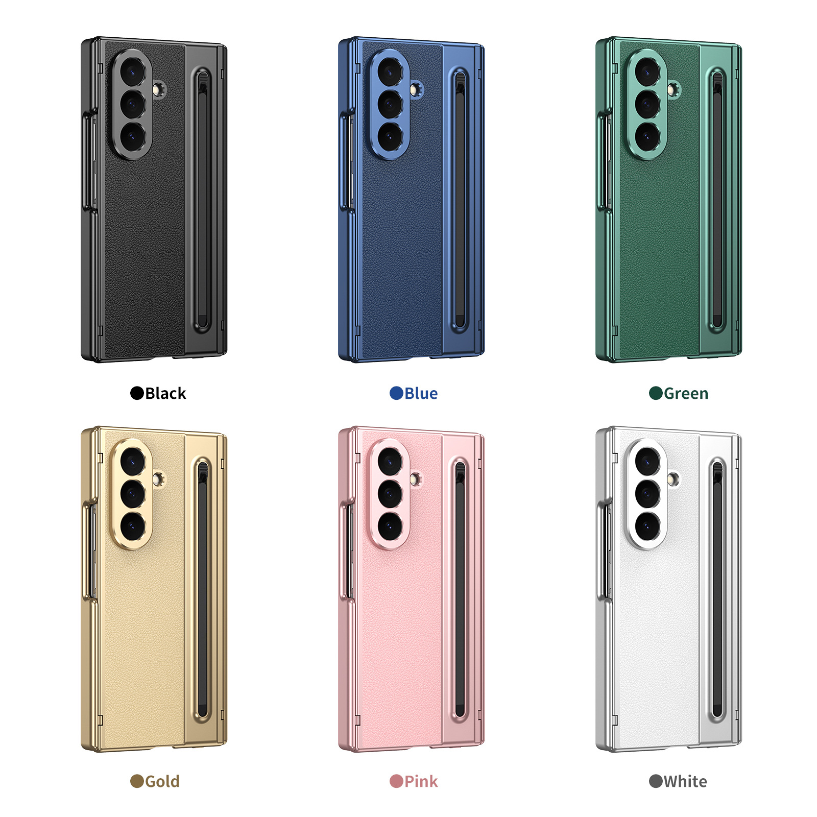 Compatible with Samsung Z TriFold phone case, dual-axis hinge, spring-loaded pen slot, tri-fold shockproof protective case.